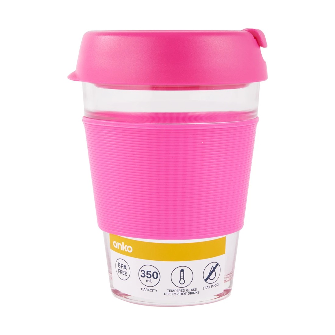 6 350ml Pink Glass Reusable Travel Cup, 6 of 6