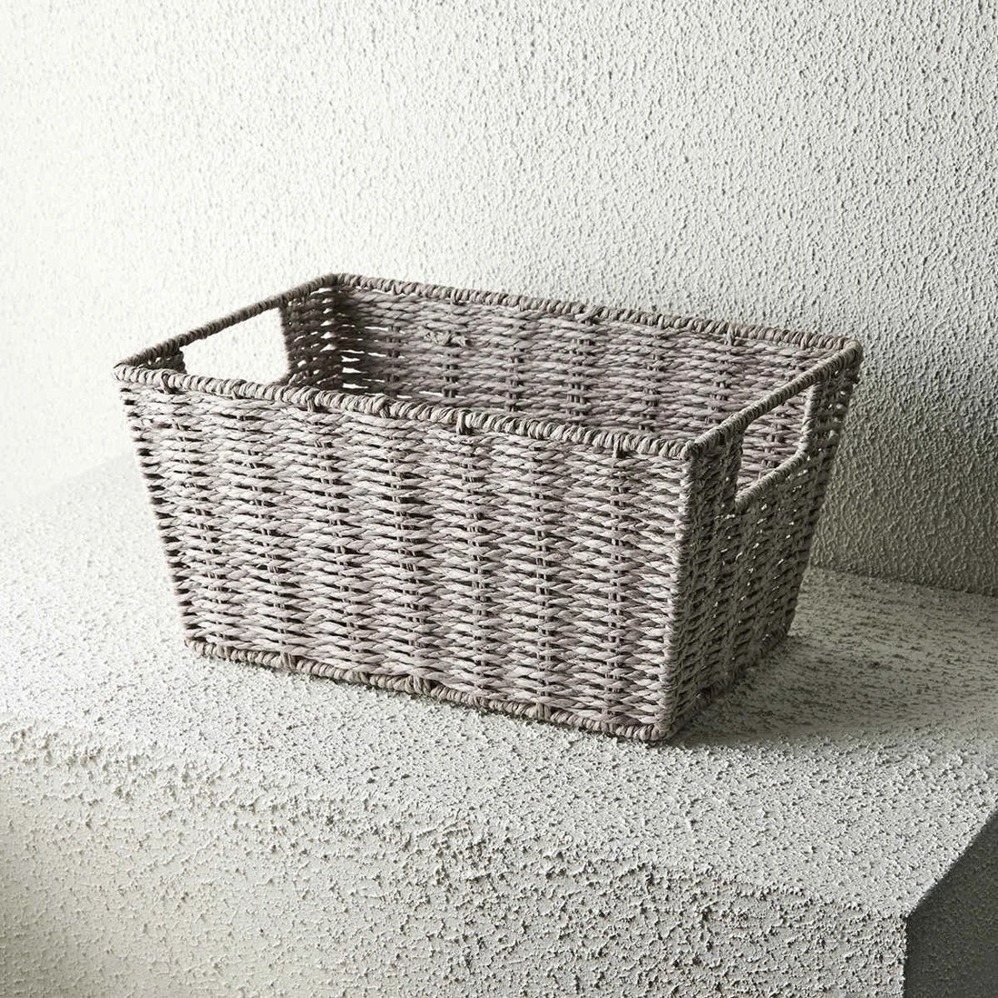 8 Rectangle Tapered Paper Rope Basket - Grey, 8 of 8