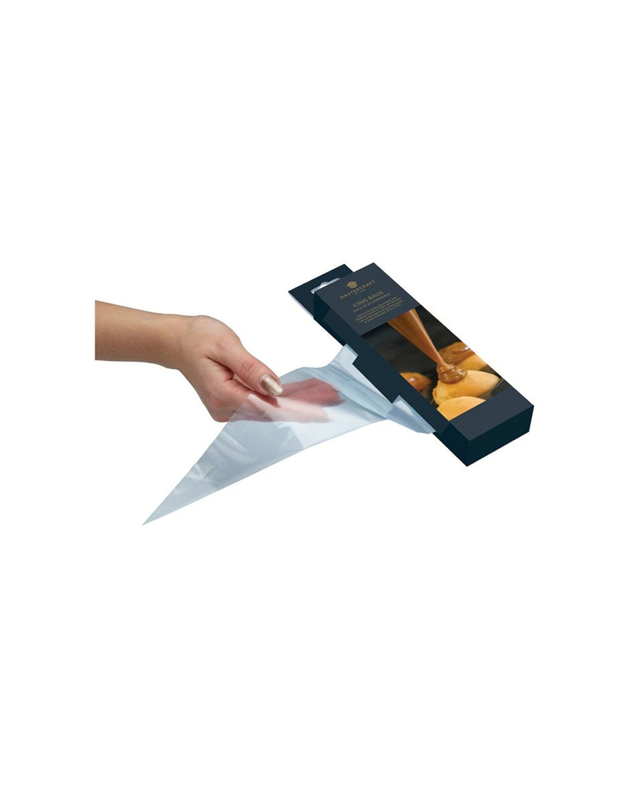 2 Mastercraft 20pc Durable Disposable Icing Bags Set Use With & Without Nozzle - White, 2 of 3