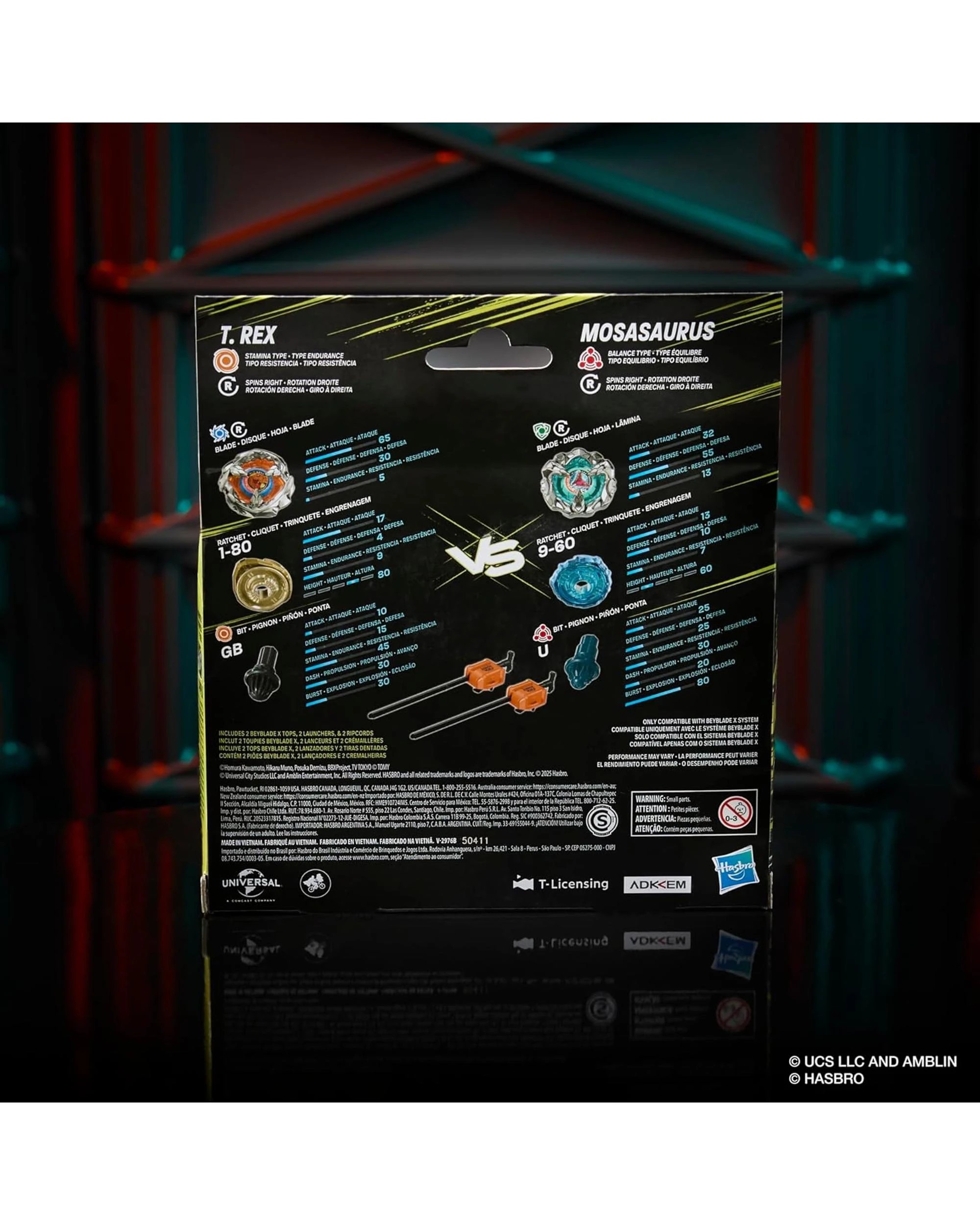 6 Beyblade X Jurassic World T. Rex vs Mosasaurus Multipack Set, 6 of 6