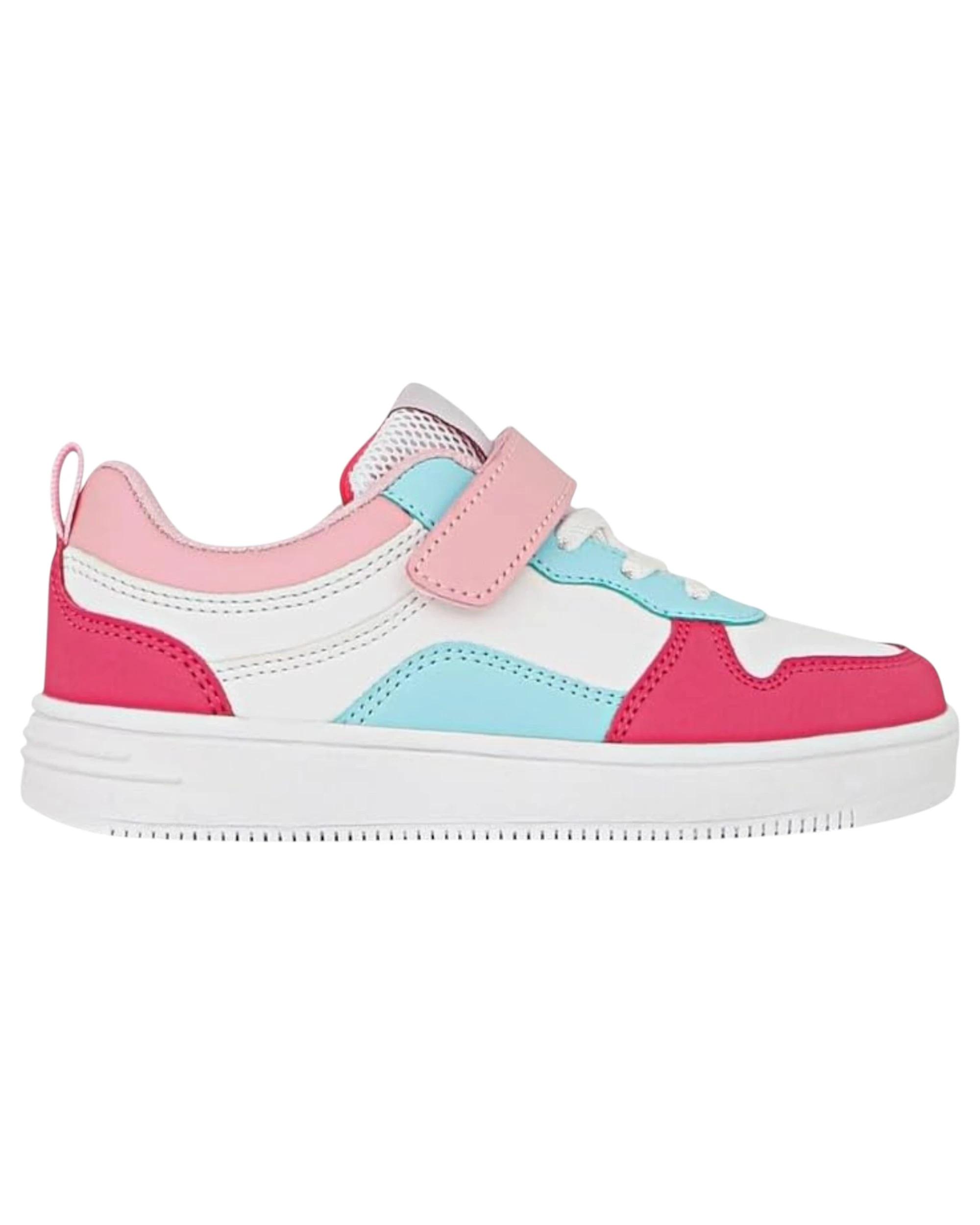 4 Grosby Hoop G Pink/ White/ Blue Girls Kids Sneakers Velcro Shoes PINK/WHITE/BLUE, 4 of 4