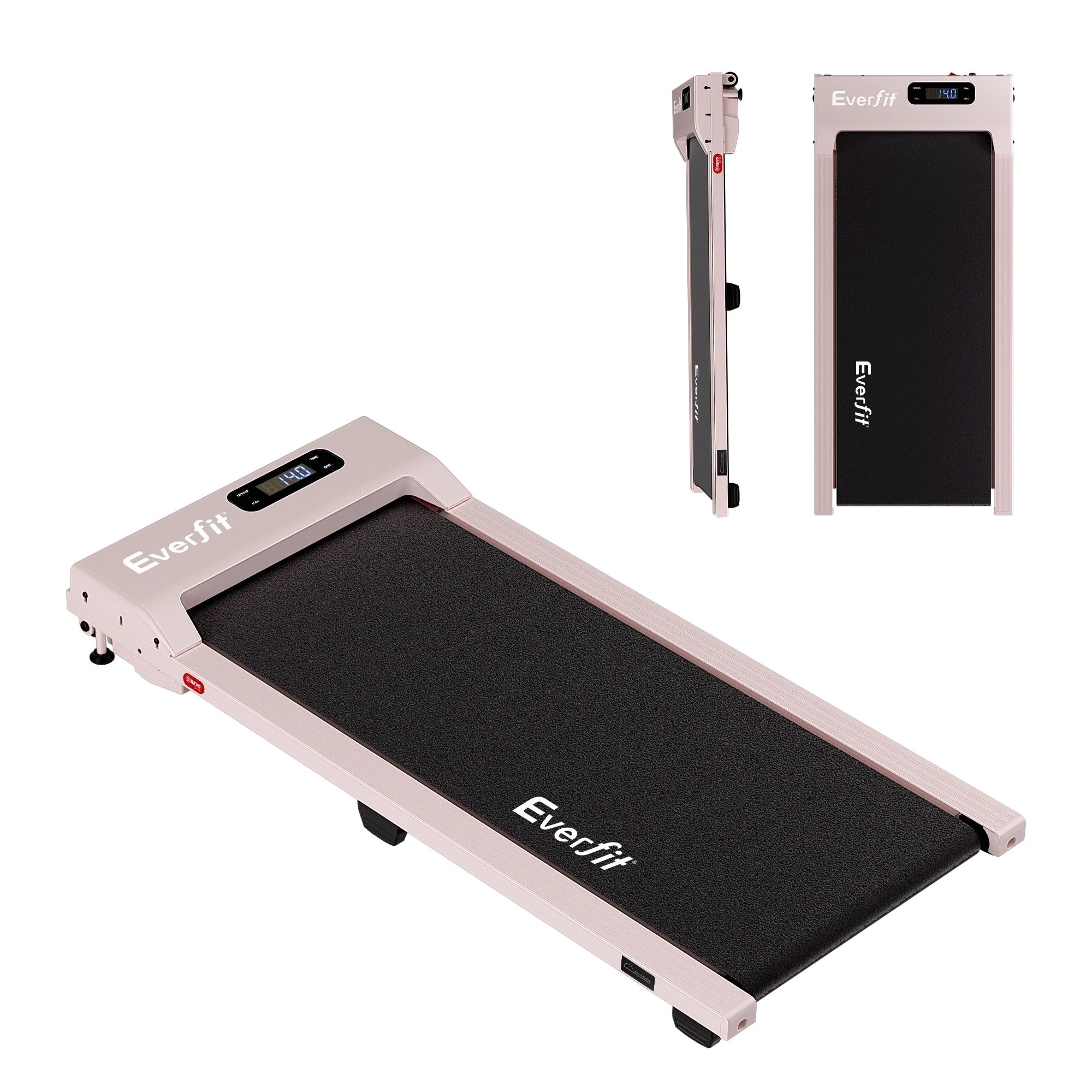 1 Everfit 3 in 1 Walking Pad Treadmill 12% Incline Under Desk Treadmills With 38cm Wide Belt - Pink, 1 of 9