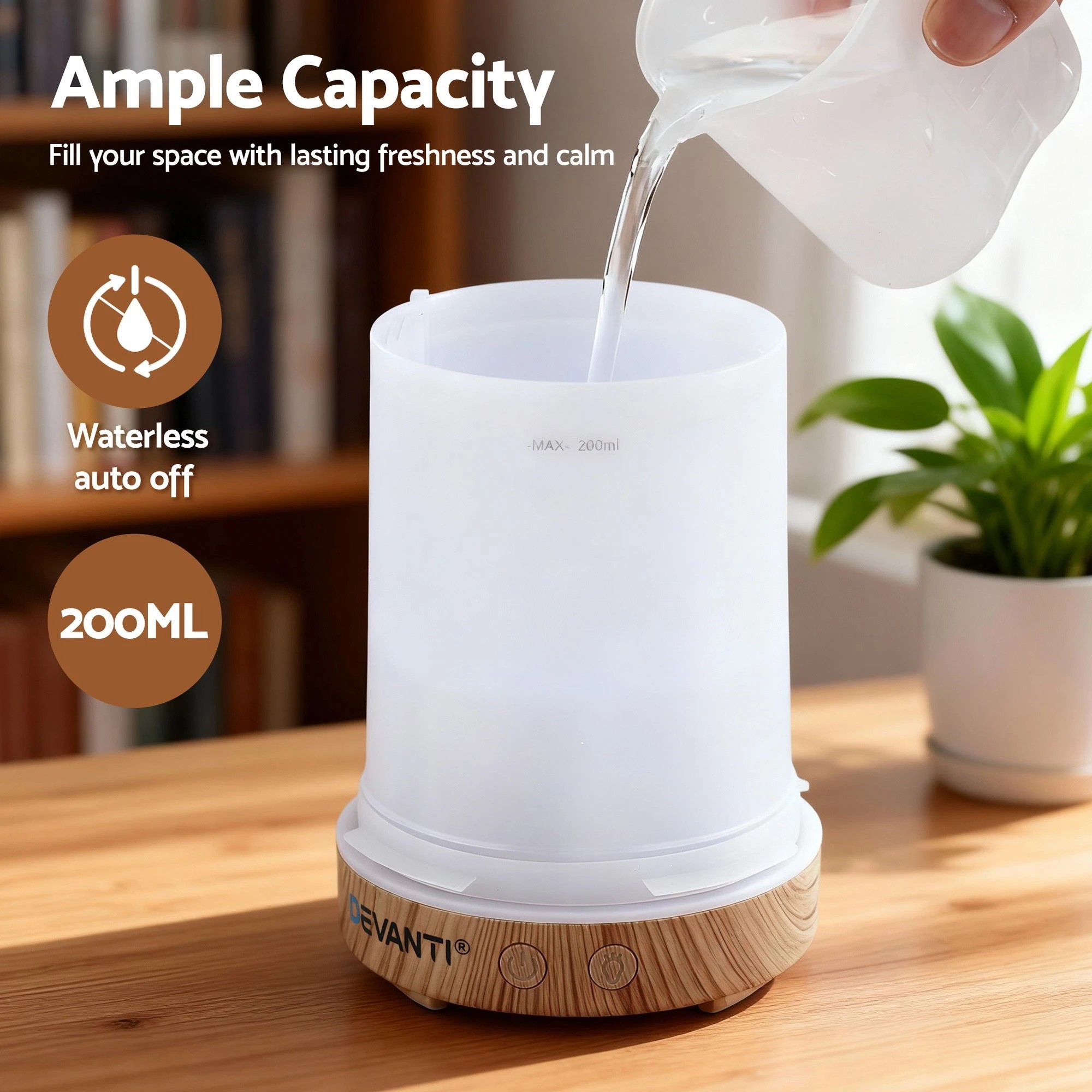 7 Devanti Ultrasonic Aroma Diffuser Aromatherapy 200ml LED Lights Iron Humidifier - Multi, 7 of 9