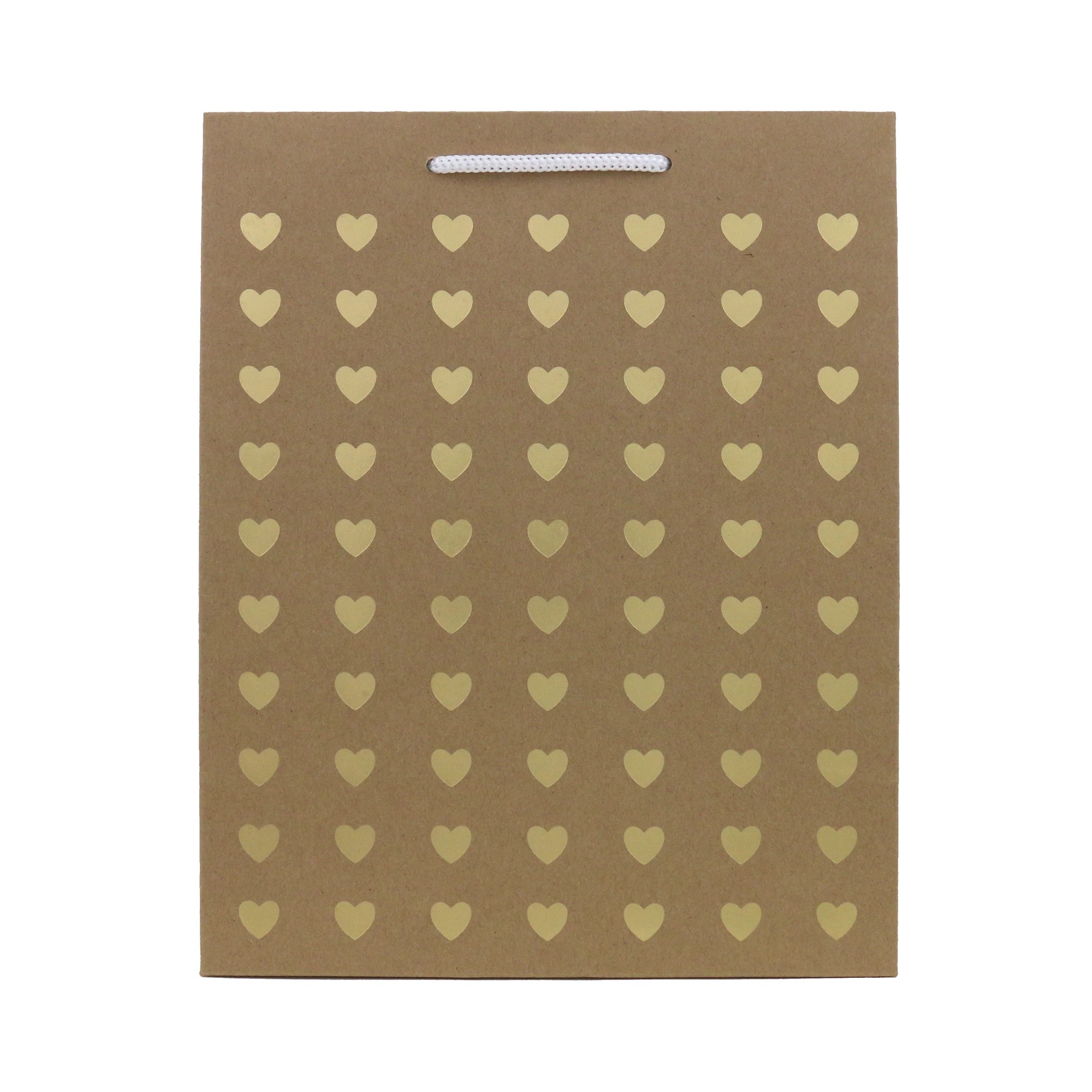 2 Hallmark Medium Gift Bag - Kraft and Gold Hearts, 2 of 3