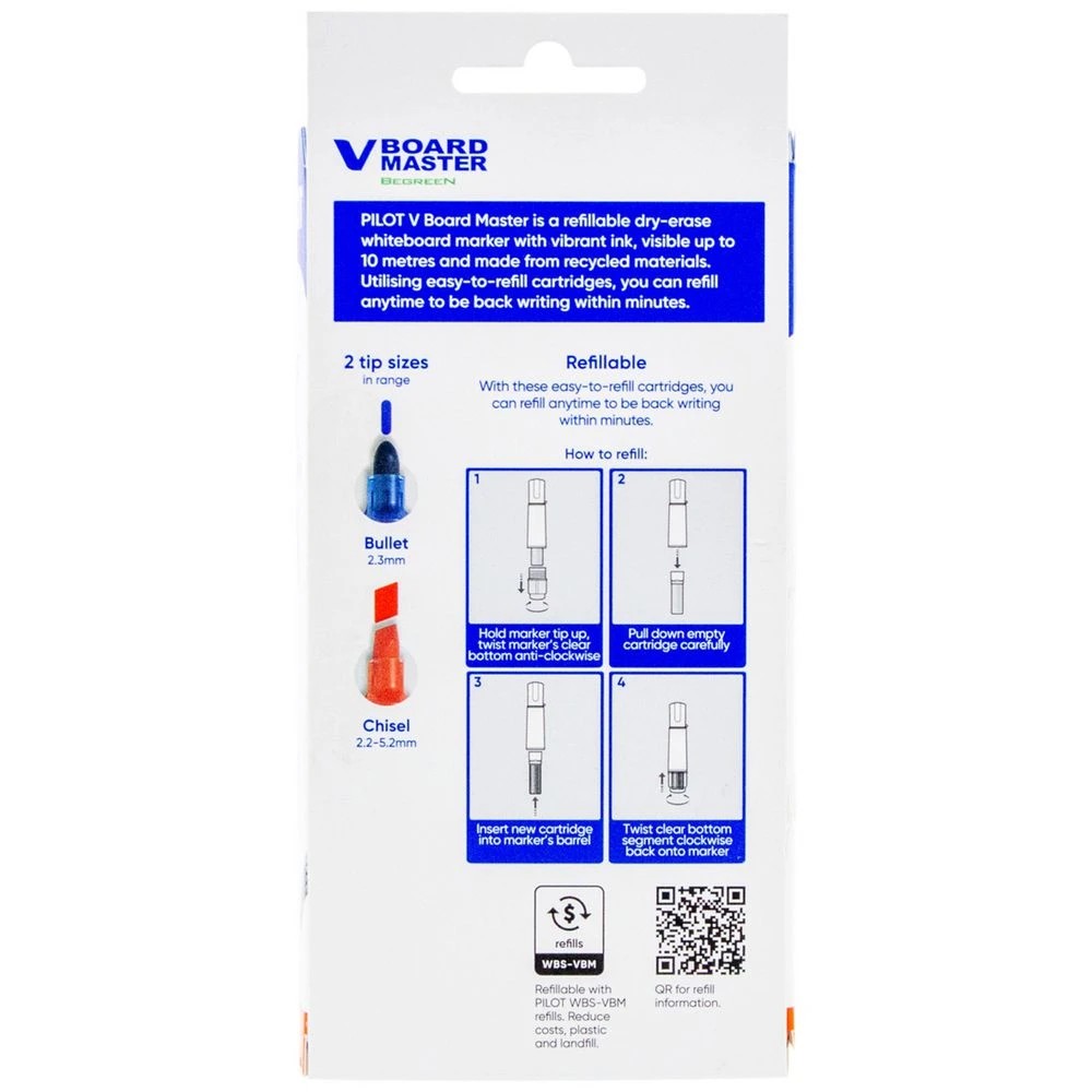2 PILOT V Board Whiteboard Marker Bullet Assorted 5 Pk + Holder, 2 of 8