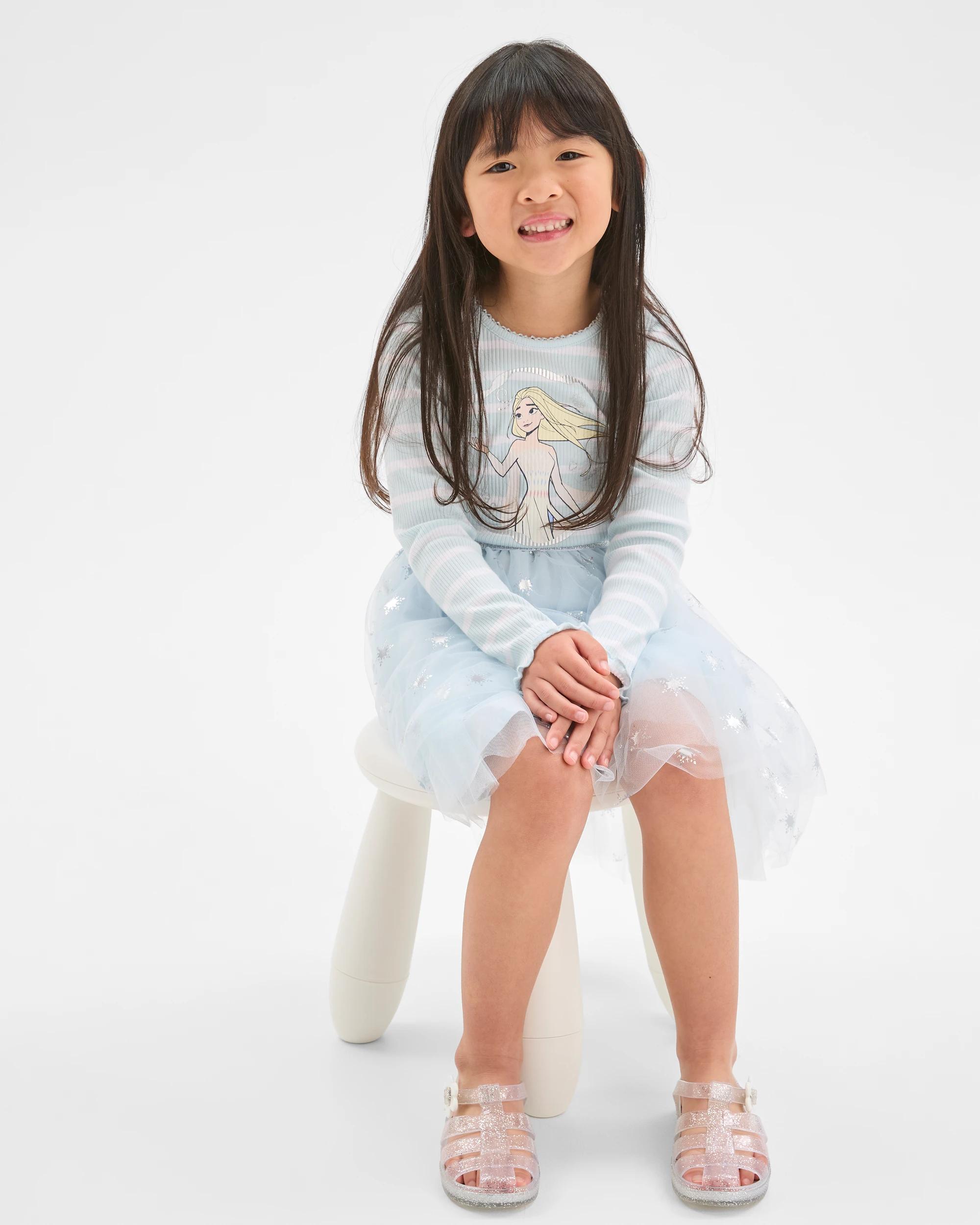 2 Disney Frozen Australian Cotton Knit/Tulle Dress FROZEN BLUE, 2 of 5