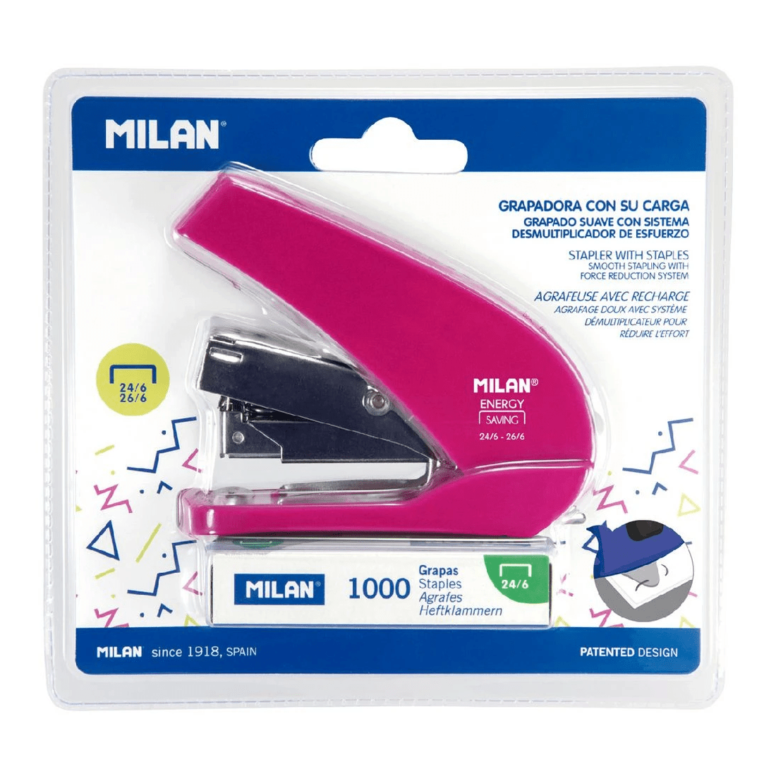 2 Milan Energy Save Stapler Pink, 2 of 2