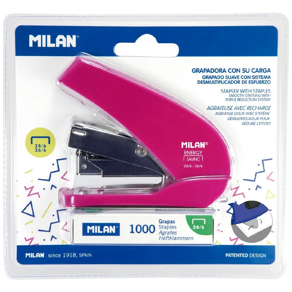 2 Milan Energy Save Stapler Pink, 2 of 2