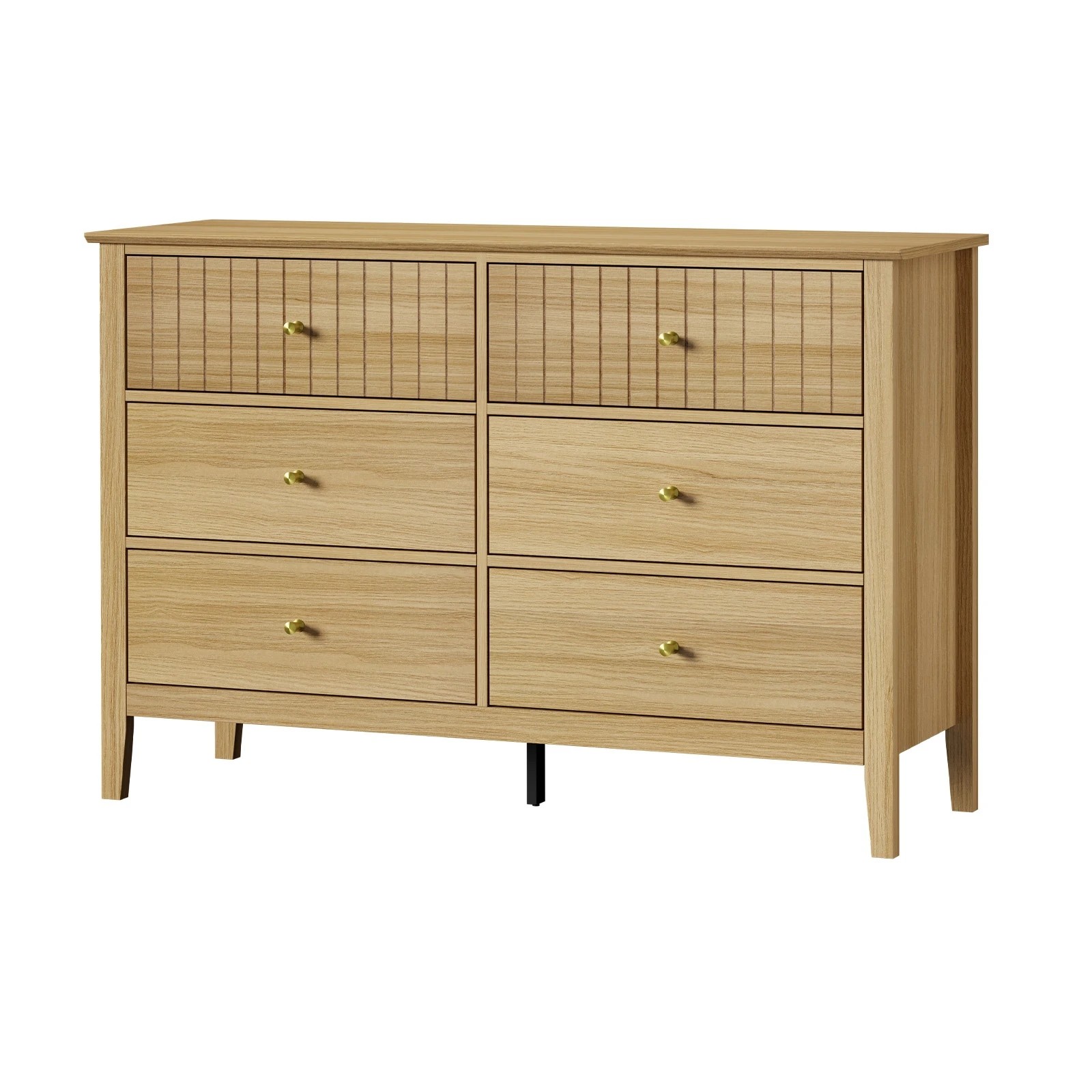 1 Oikiture 6 Chest Of Drawers Dresser Storage Cabinet Bedroom
 - Natural, 1 of 10