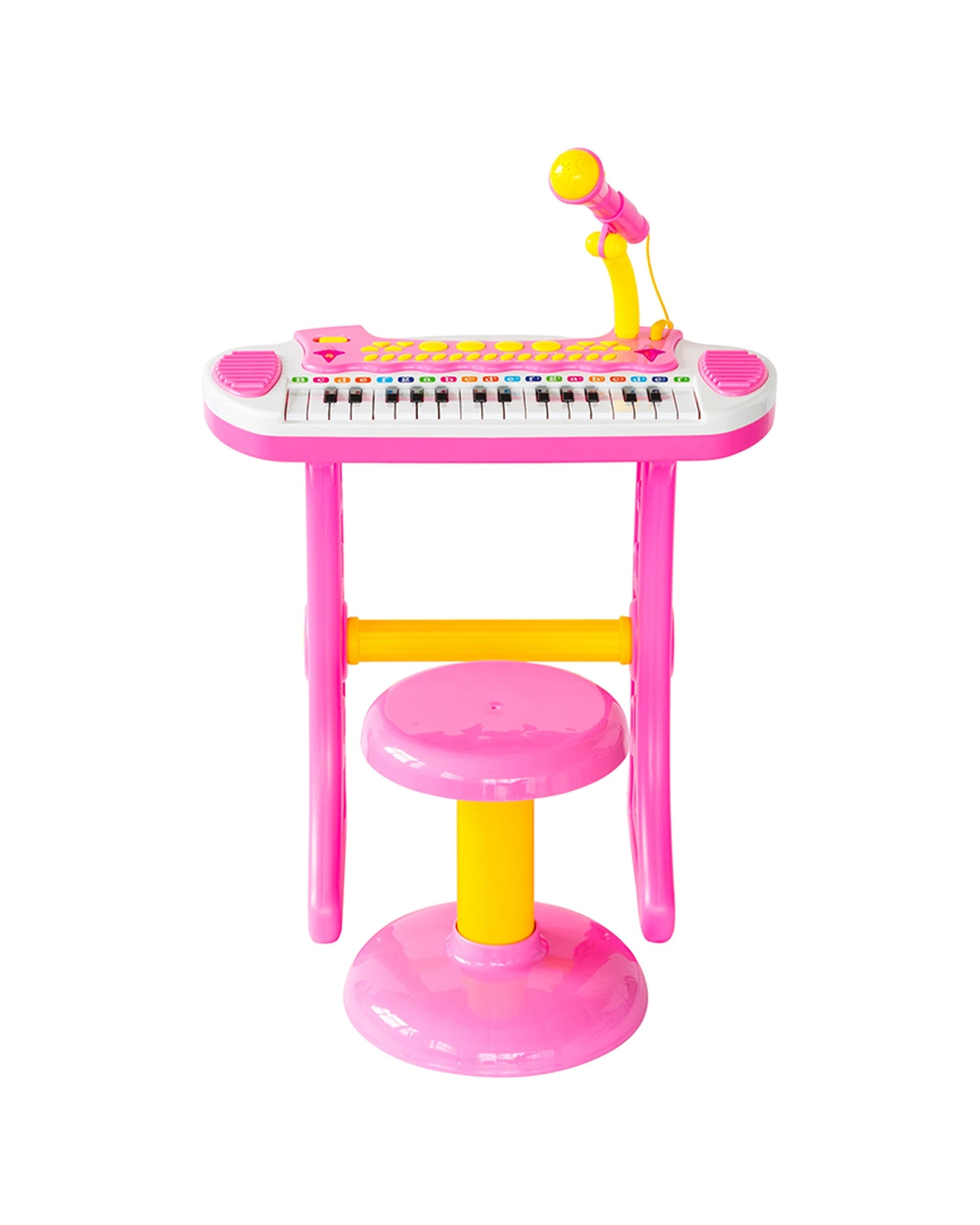 7 Lenoxx 31 Key Kids Electronic Keyboard With Stool Stand Microphone - Pink, 7 of 7