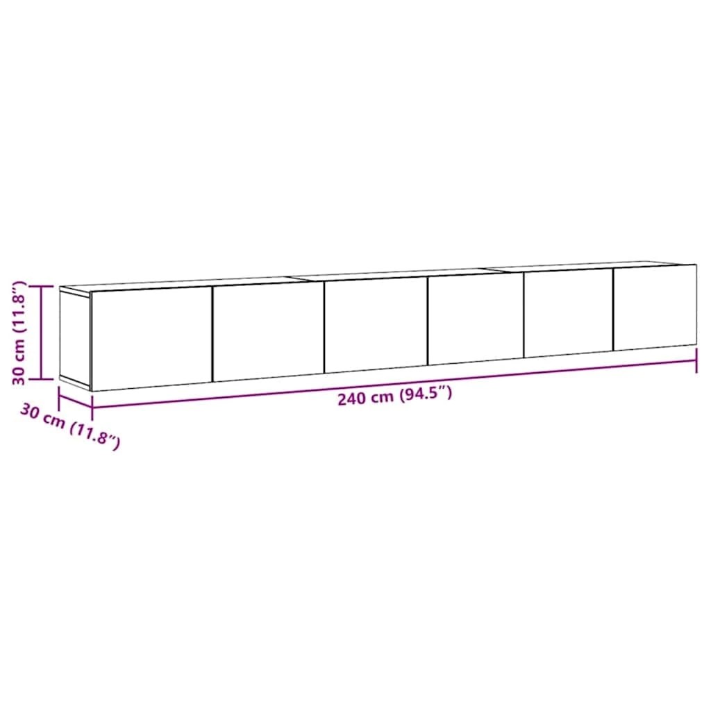 6 vidaXL Modern TV Cabinet Set Wall-Mountable - White, 6 of 7