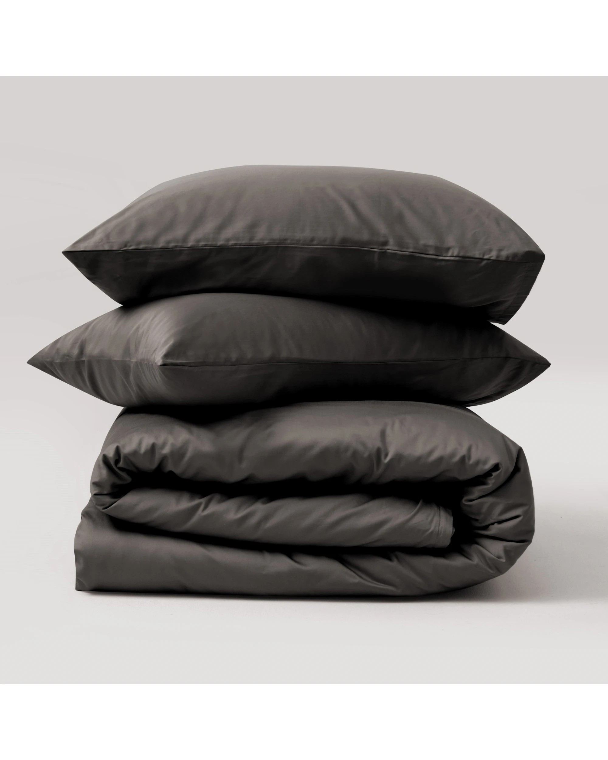 2 Serene 400TC Bamboo Cotton Sateen Quilt Cover Set - Queen Bed - Charcoal, 2 of 5