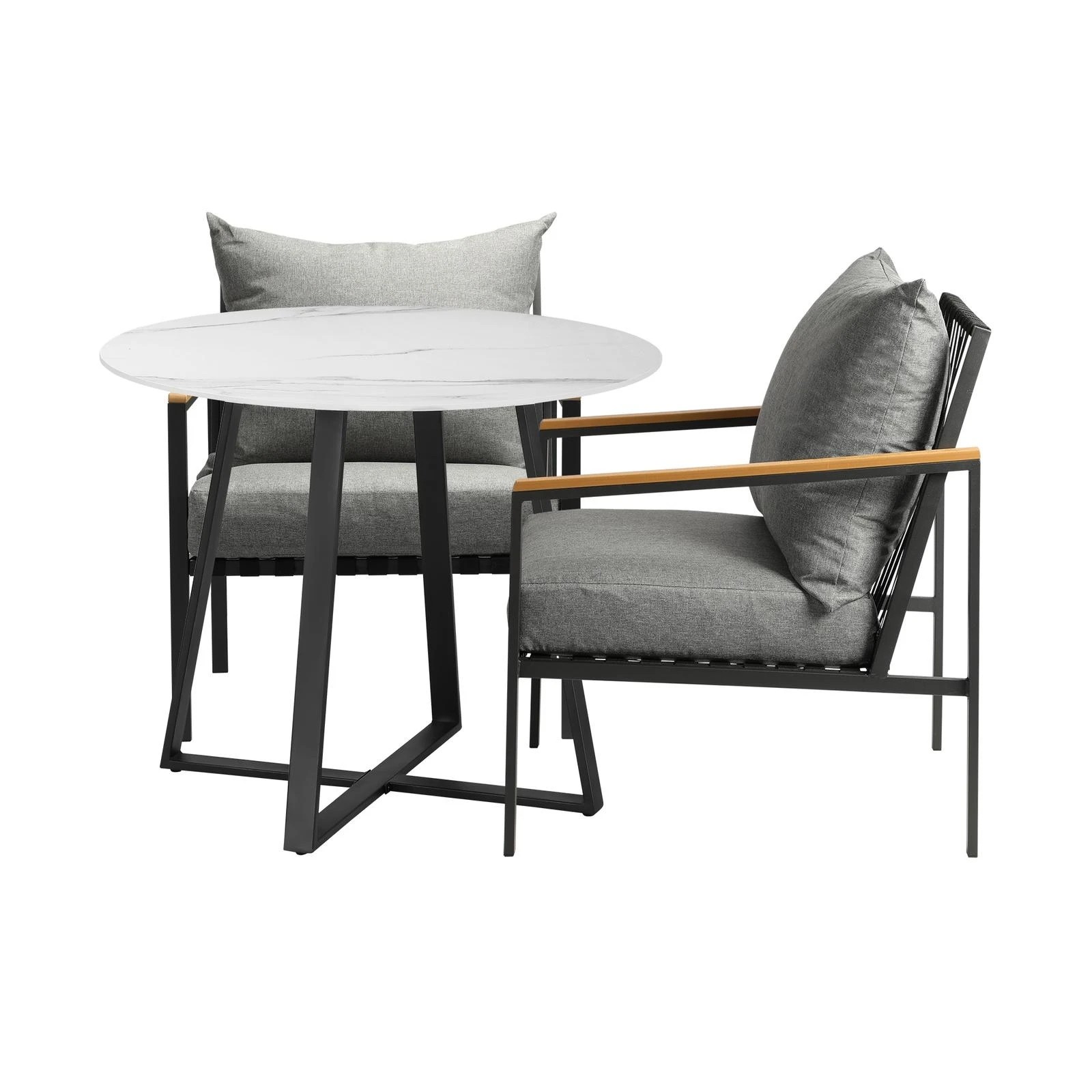 3 Livsip 3pcs Outdoor Dining Setting Table Sofa Chairs Patio Furniture Bistro Set
 - Multi, 3 of 10