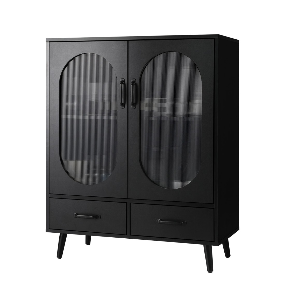 1 Oikiture Sideboard Buffet Fluted Door
 - Black, 1 of 10