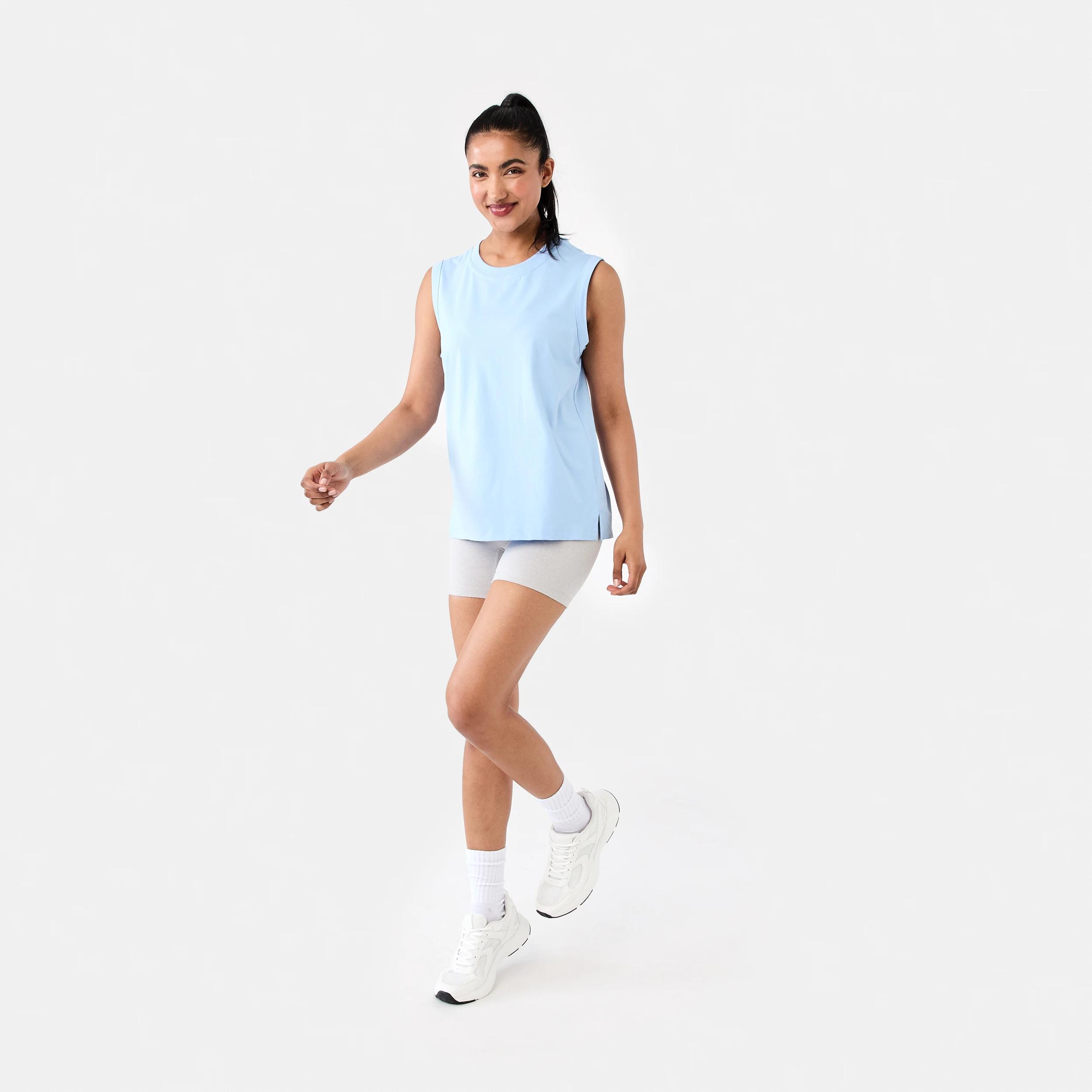 3 Active Womens Muscle Tank Blu Melody, 3 of 8