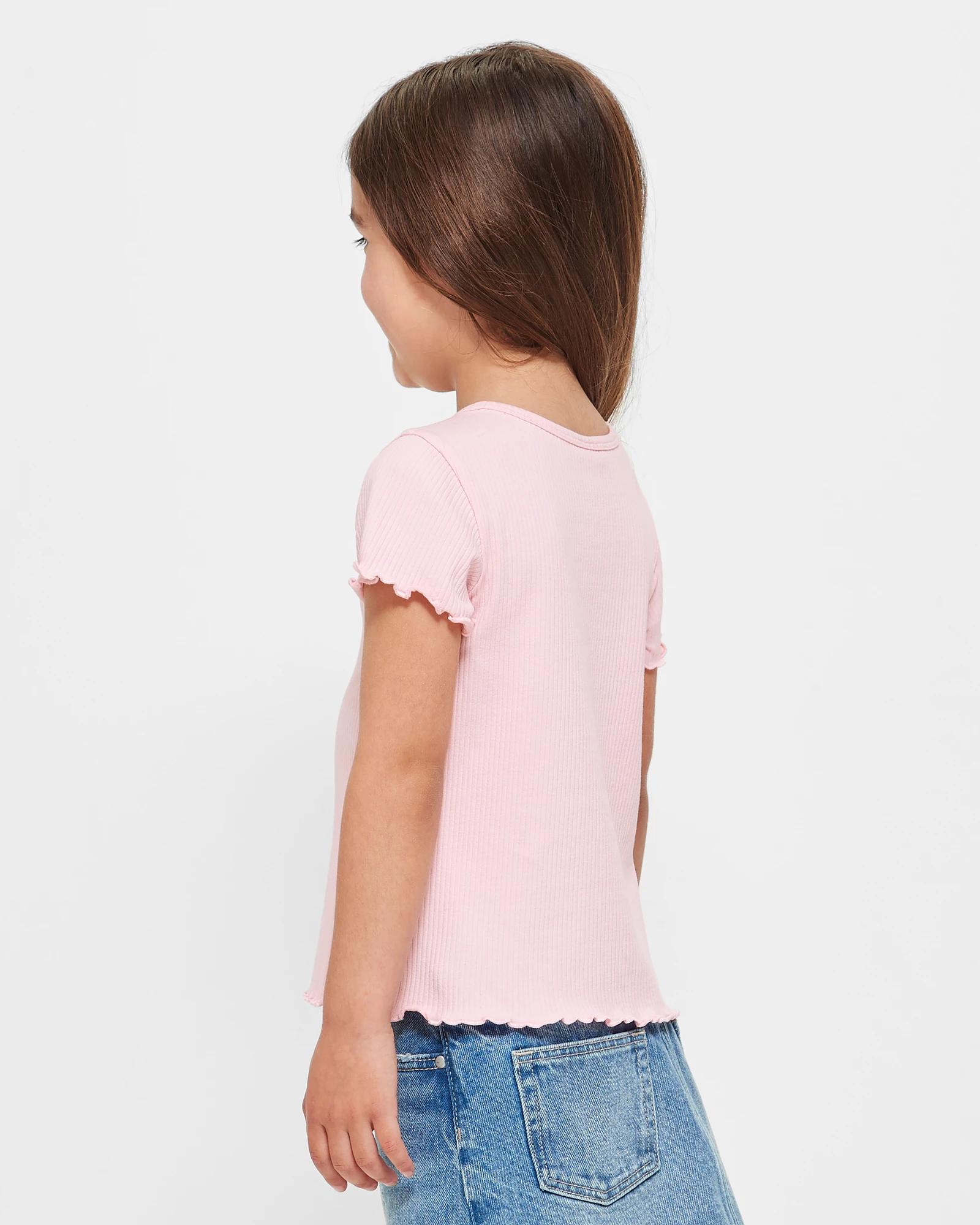 3 Target Australian Cotton Girls Rib T-shirt PINK, 3 of 6