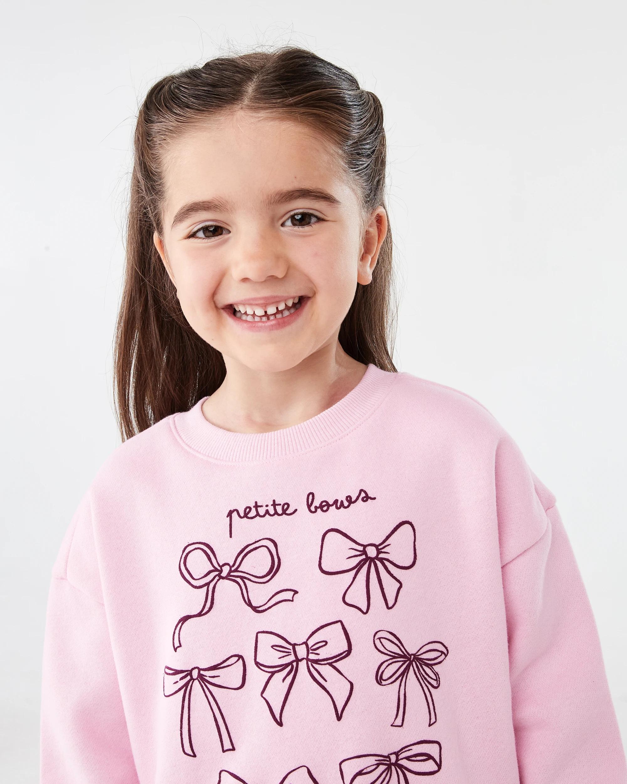 3 Oversized Crew Neck Top and Legging Set Pnk Bows, 3 of 8