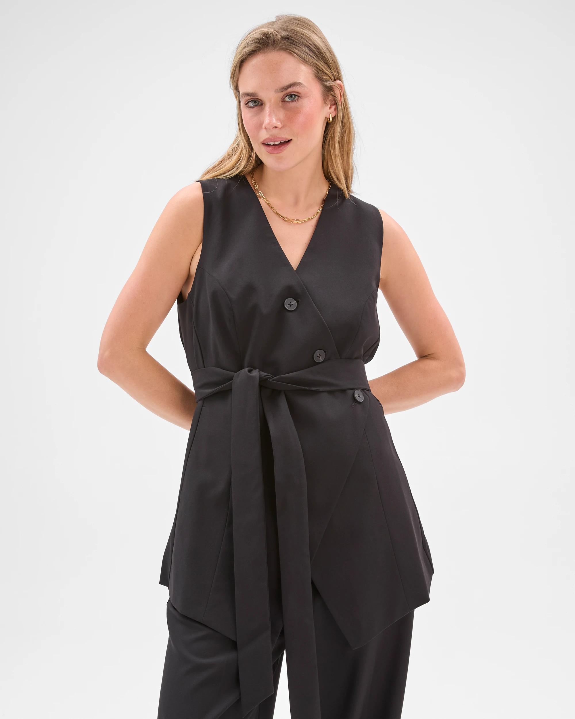 3 Lily Loves Asymmetric Vest BLACK, 3 of 7