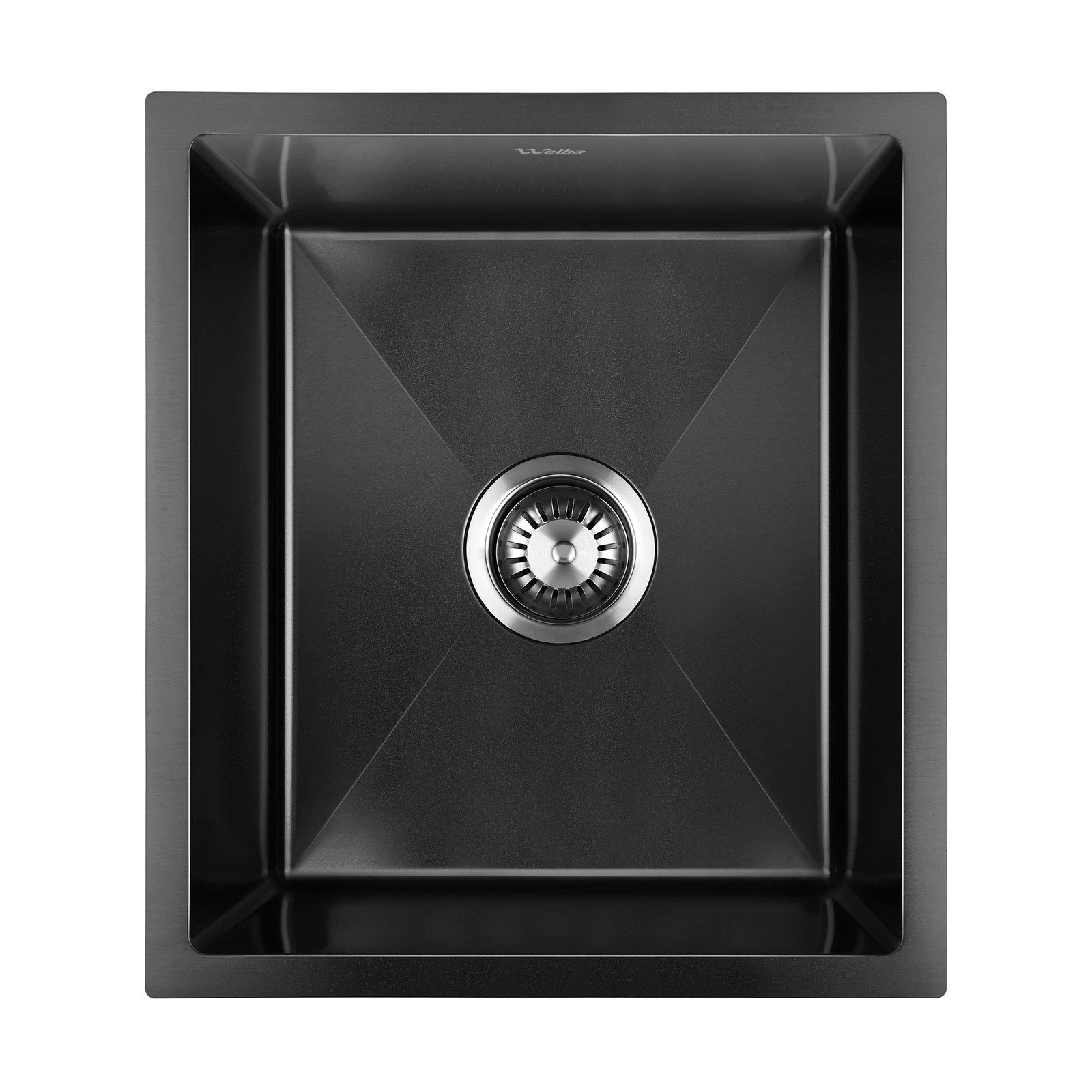 1 Welba Kitchen Sink 44X38CM Stainless Steel Single Bowl Basin With Waste - Black, 1 of 6