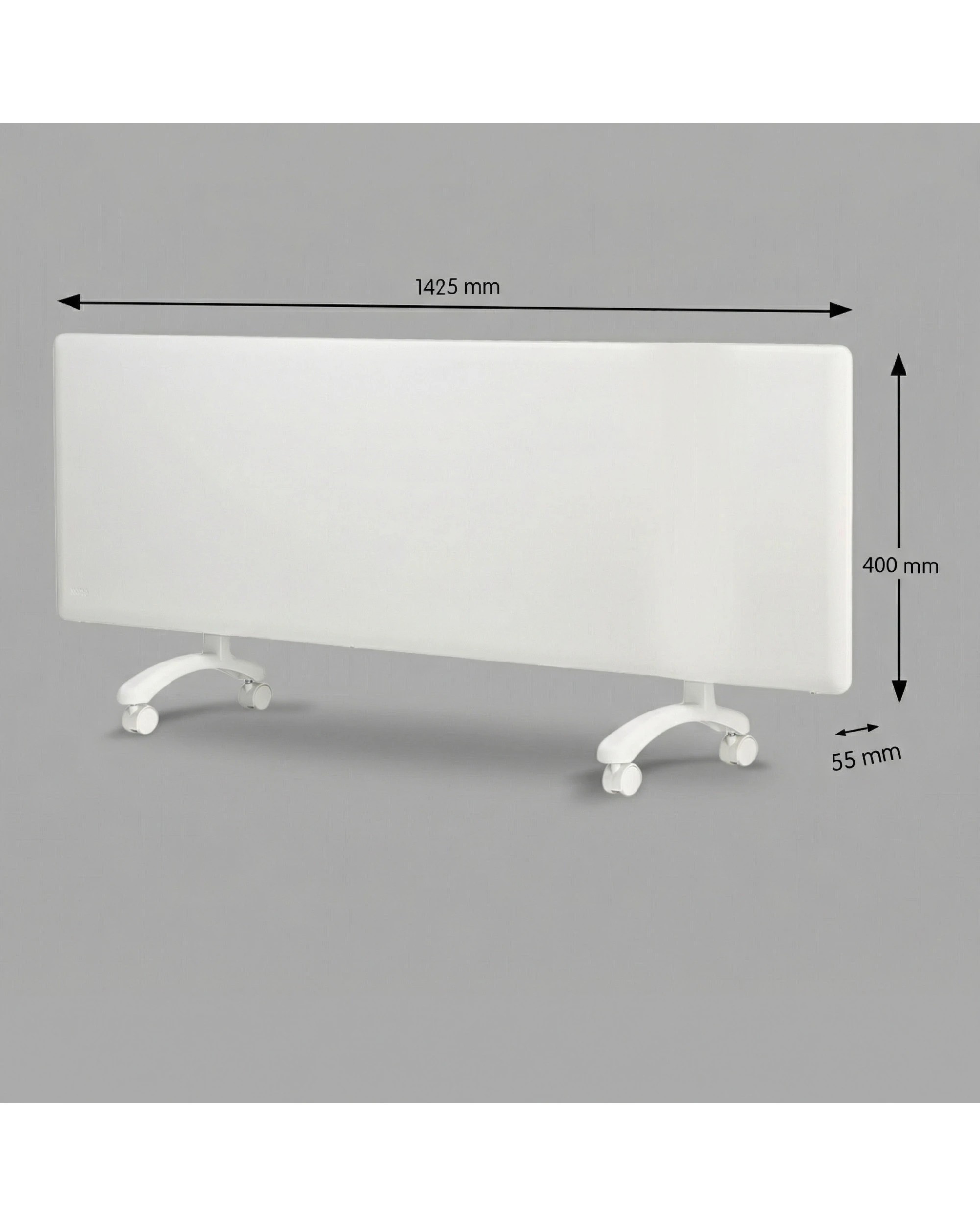 3 Nobo 2400W Electric Panel Heater with Thermostat and Castors - White, 3 of 9