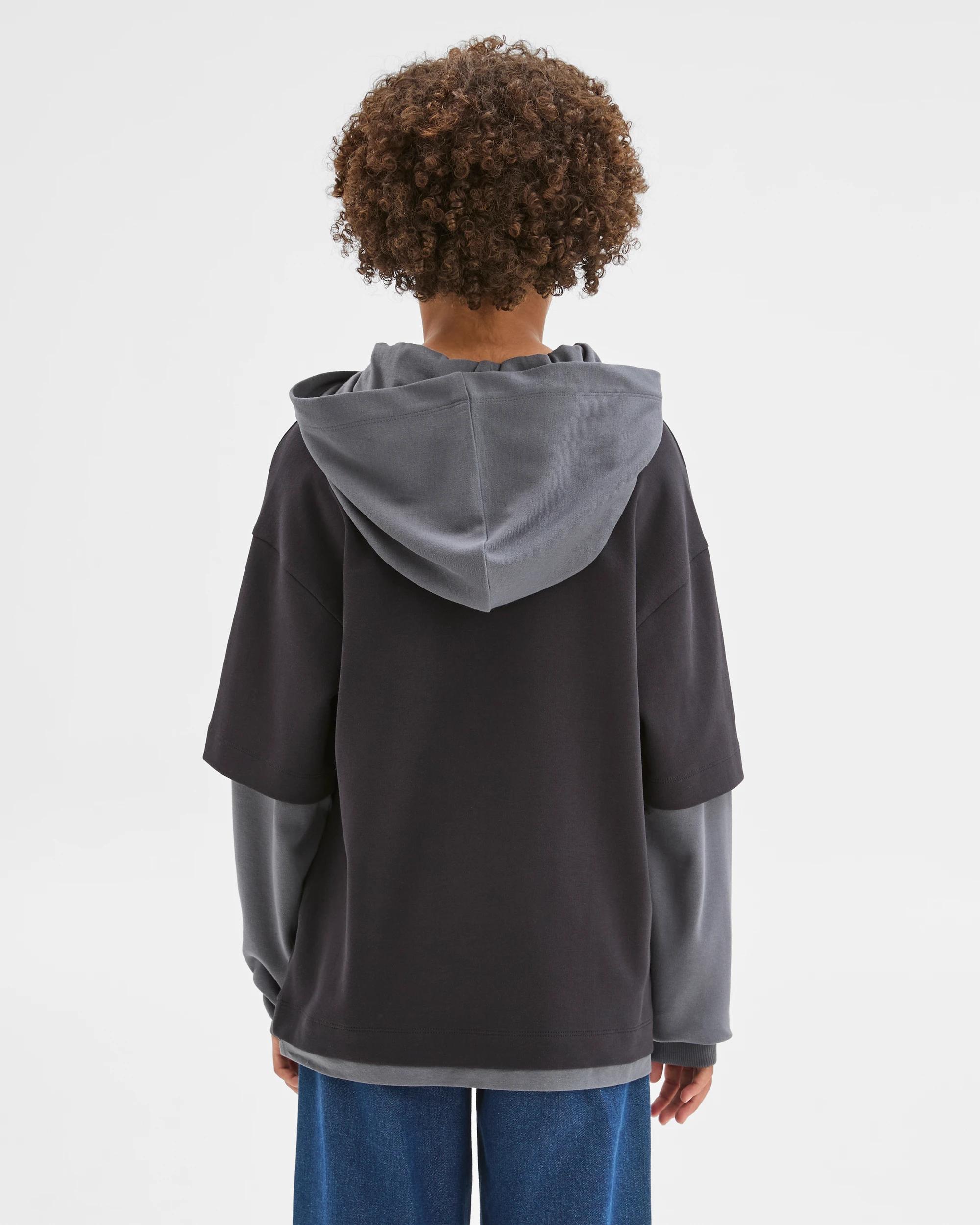 4 Target Kids Australian Cotton Blend Long Sleeve Hooded T-Shirt BLACK, 4 of 6