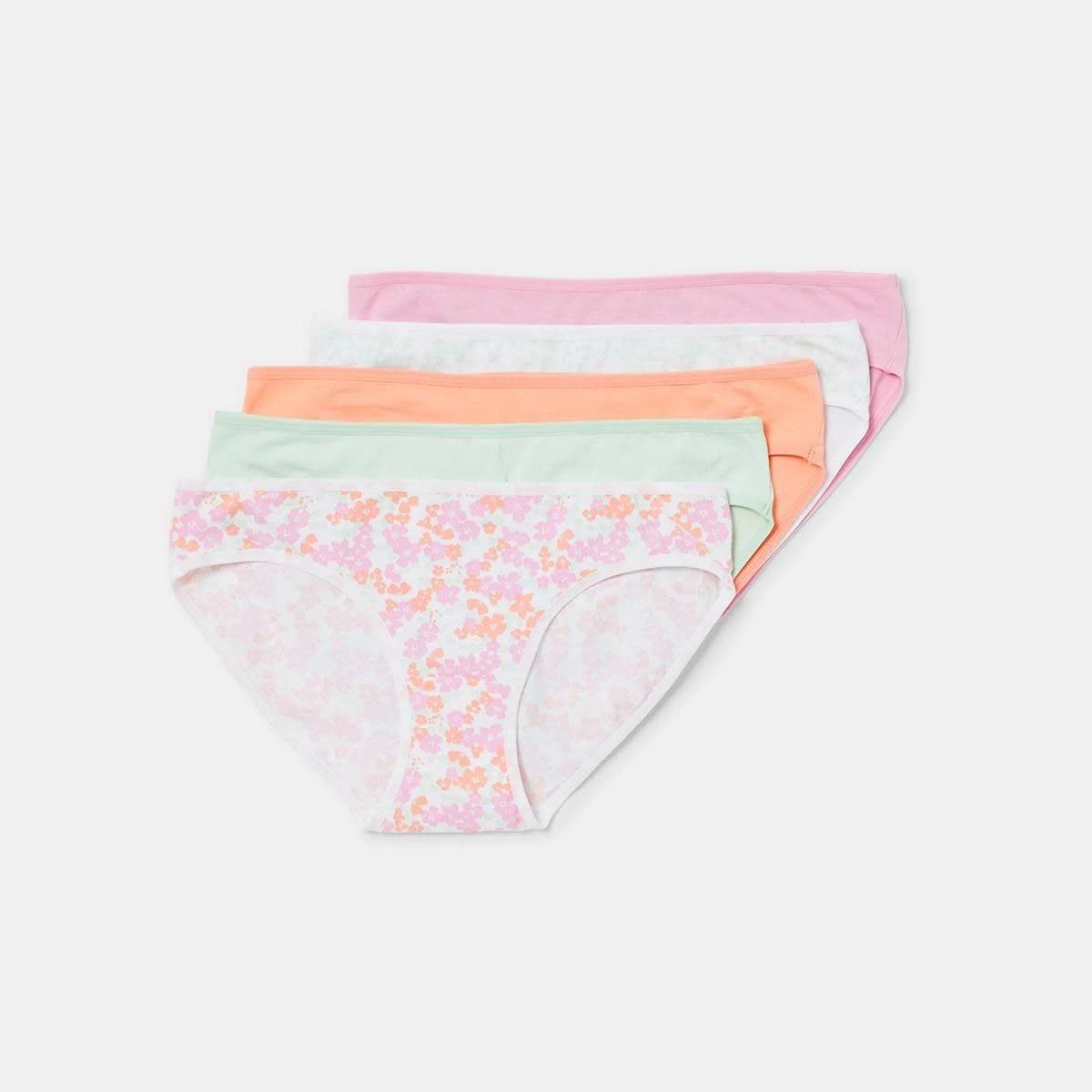 1 5 Pack Cotton Stretch Bikini Briefs Lav Ditsy, 1 of 10