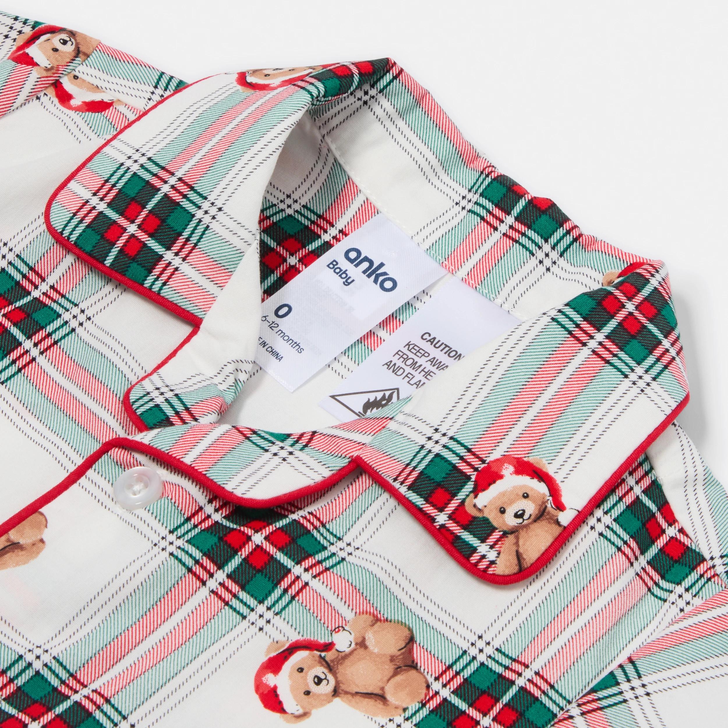 5 Christmas Short Sleeve Check Family Pyjama Set XMAS BEAR CHECK, 5 of 7