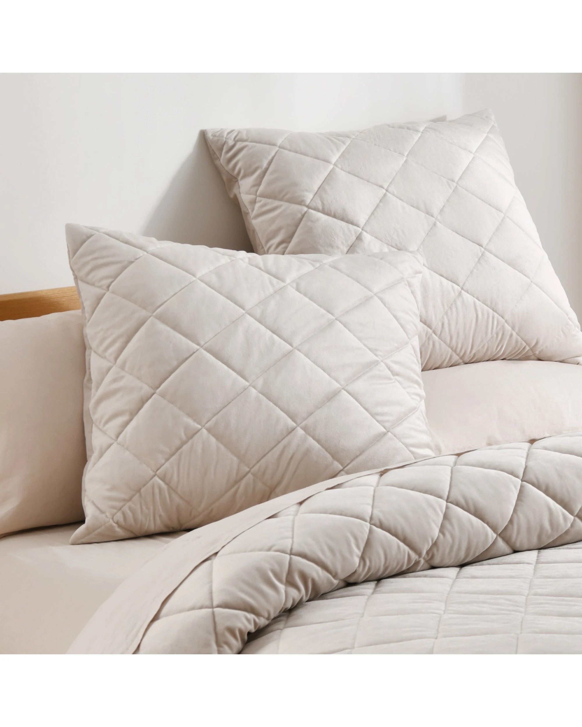 3 Dreamaker Haven Quilted European Pillowcase 65x65cm - Stone, 3 of 6