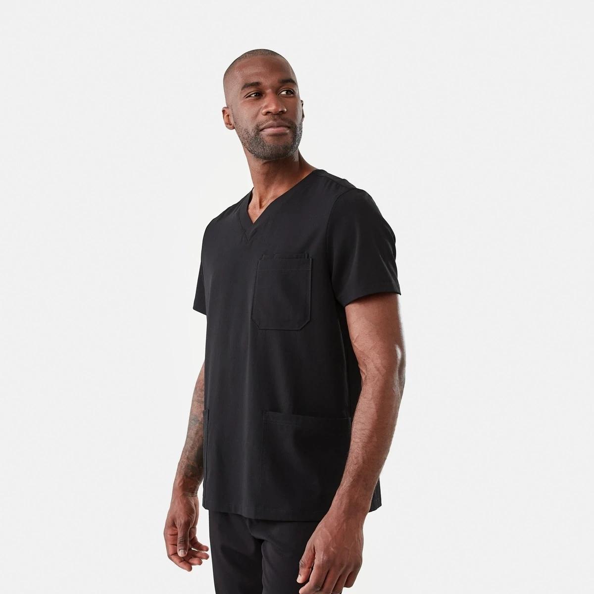 2 Work Short Sleeve Scrub Top BLACK, 2 of 8