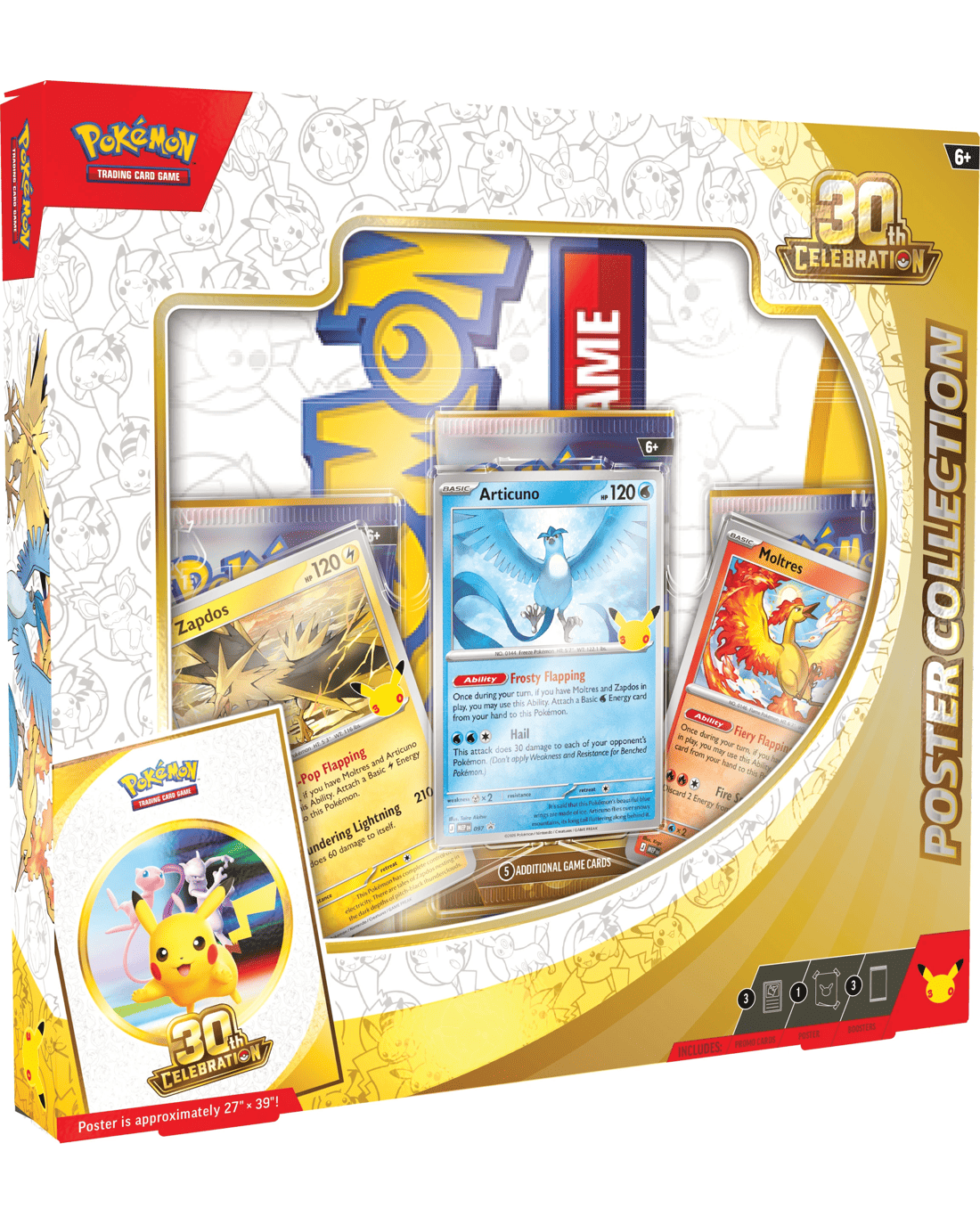 30 pack pokemon cards Pokémon Card Game MEGA 30th Celebration Expansion Shrink Box Each box contains one randomly selected First Partner special illustration promo card from a pool of nine unique designs 30th Celebration Classic Collection Pack