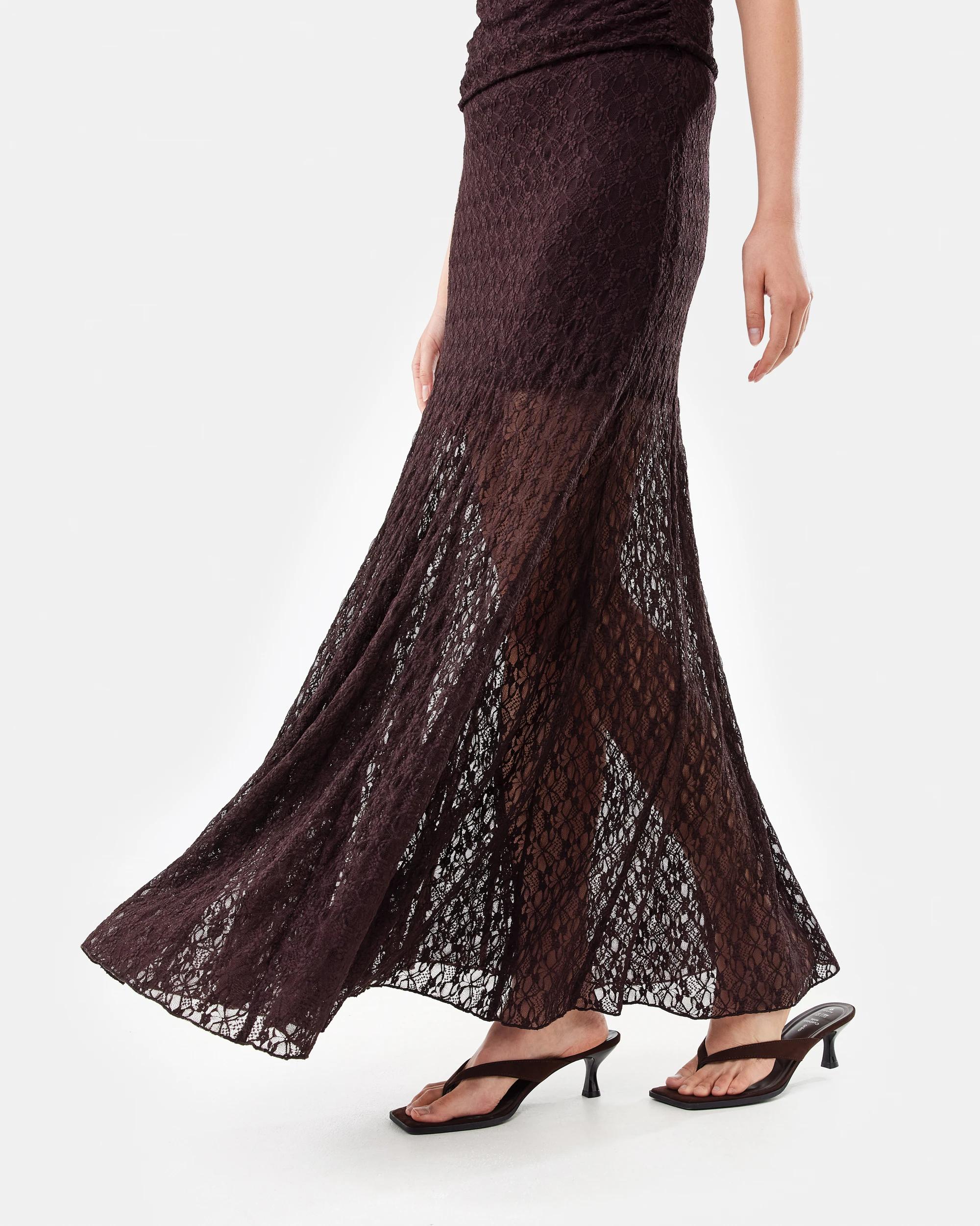 6 Lace Maxi Skirt Choc Plum, 6 of 6