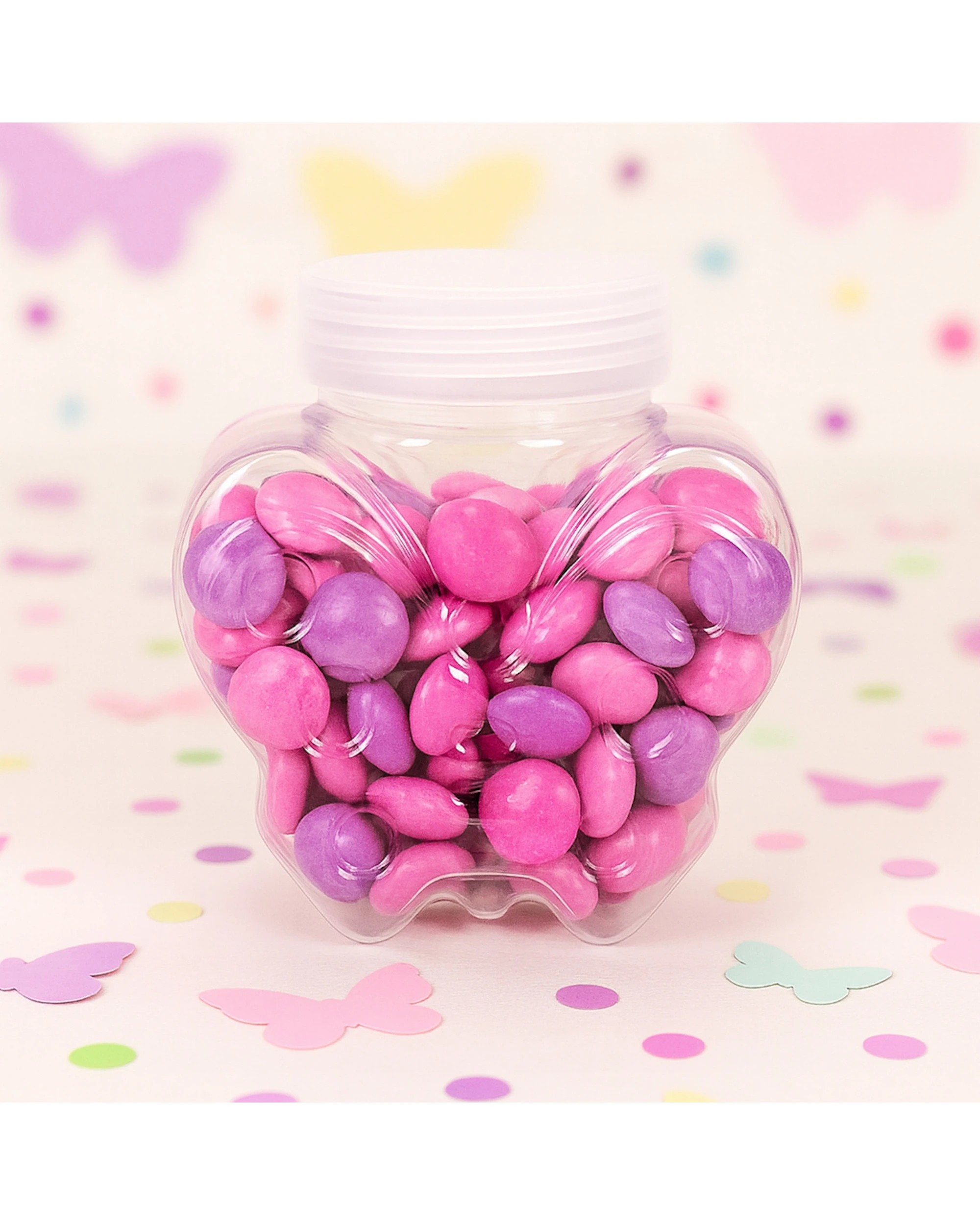 2 Party Maker Plastic Butterfly Screw Top Jar 150ml - Clear, 2 of 3