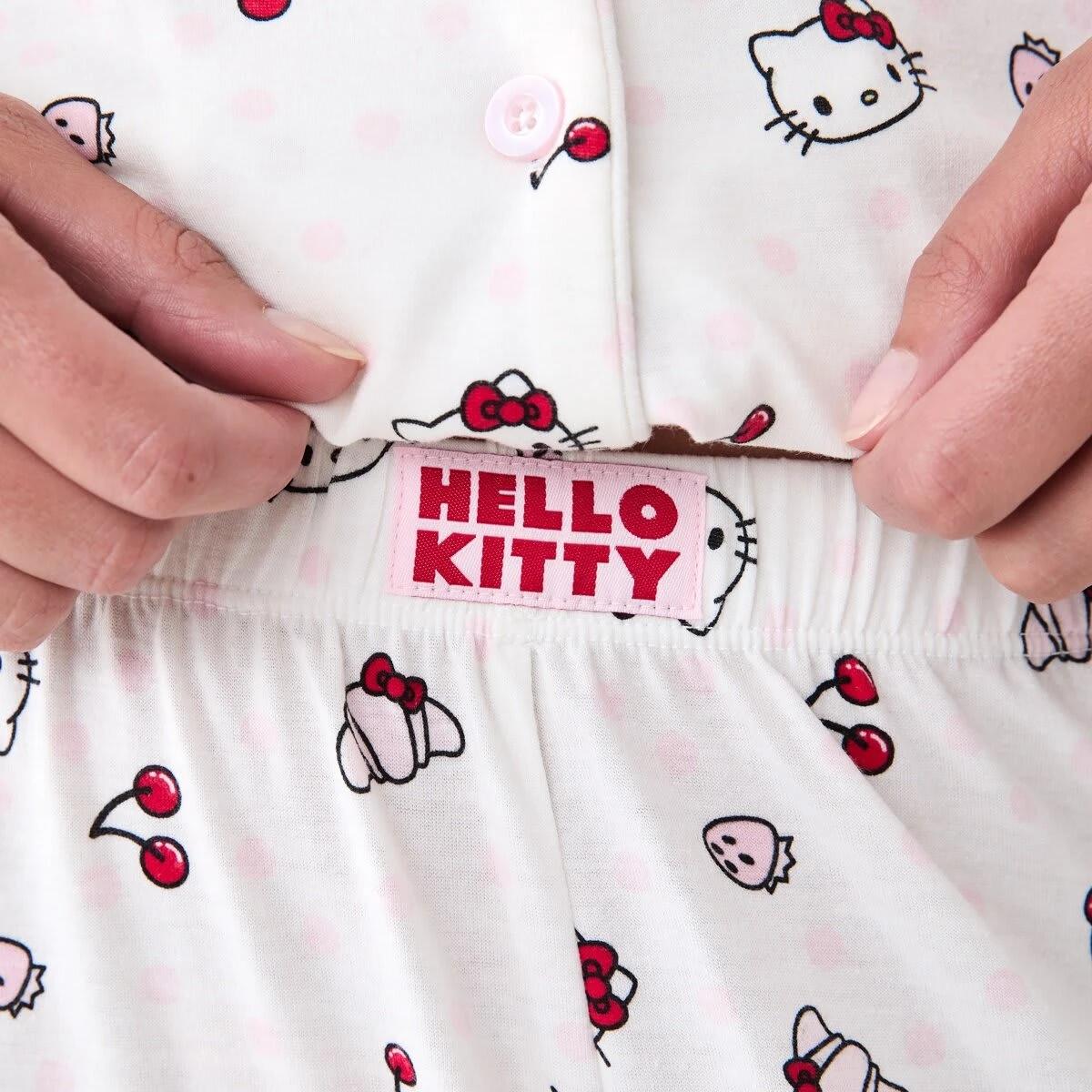 6 Hello Kitty License Long Sleeve Top and Comfort Pants Pyjama Set HELLO KITTY AOP WHITE, 6 of 7