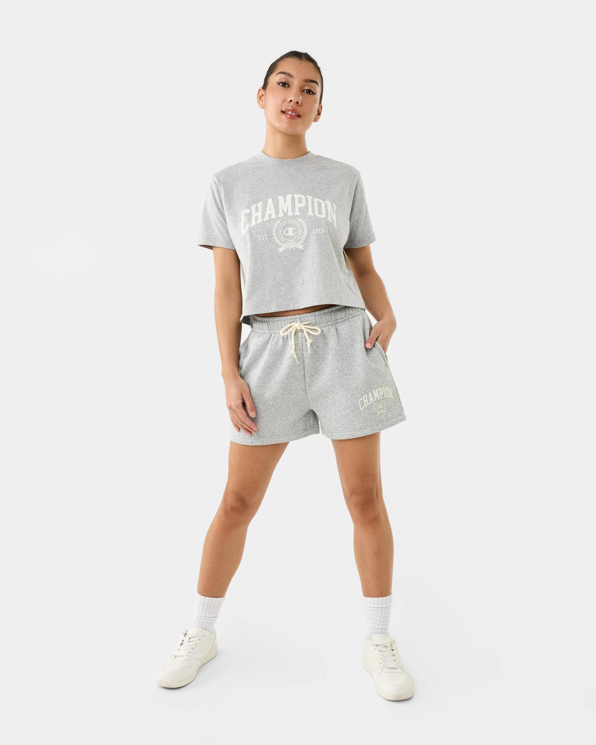 2 Champion Varsity Womens Crop T-shirt Oxford Ht, 2 of 8