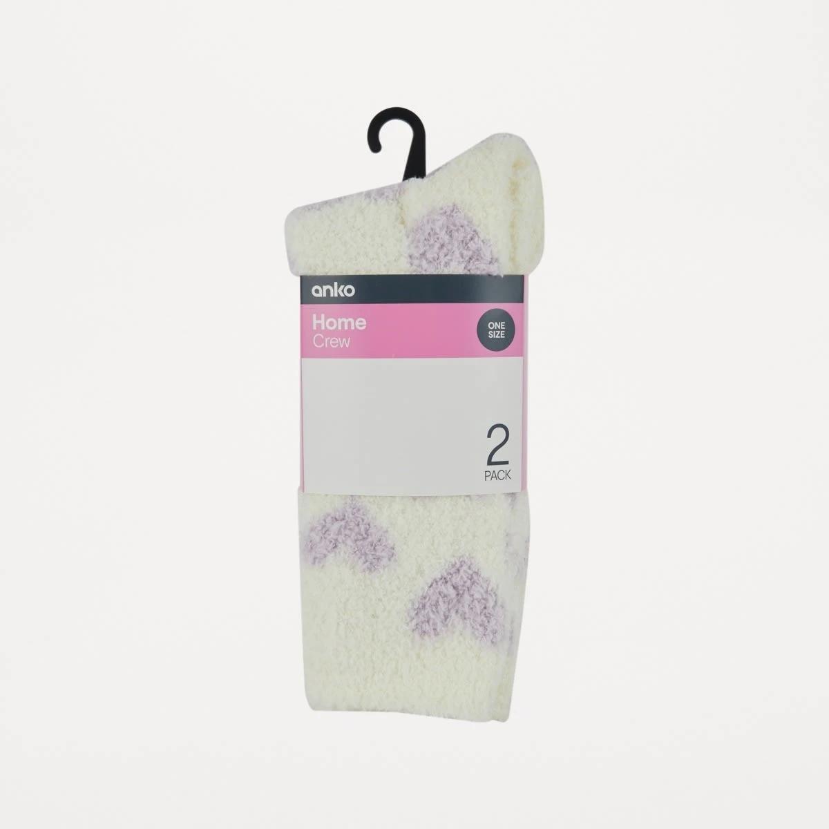 3 2 Pack Plush Home Socks Heart, 3 of 3