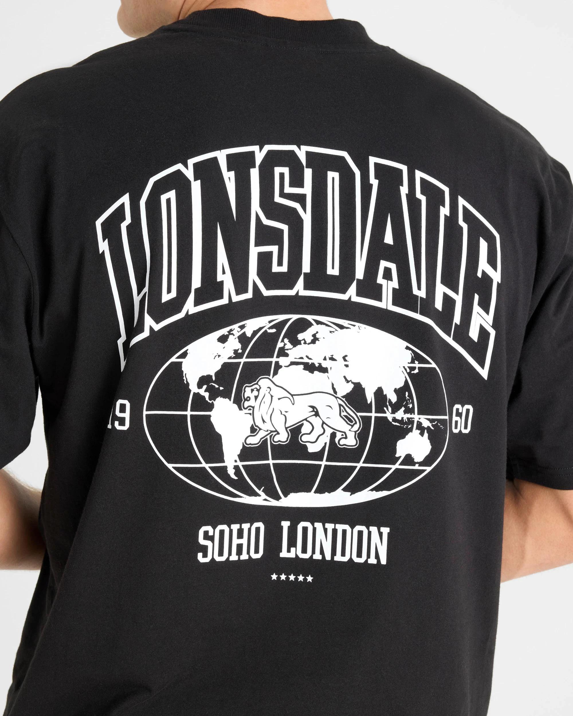 5 Lonsdale London Varsity Short Sleeve T-Shirt BLACK, 5 of 5
