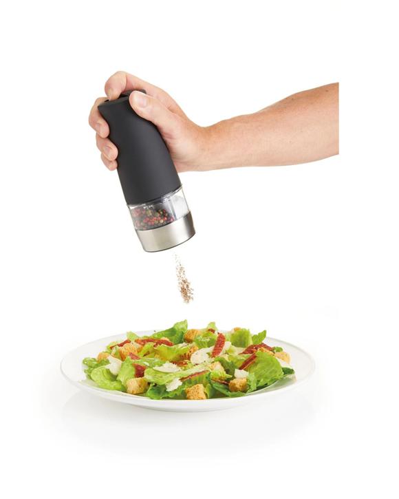 JIDSPWLS Electric Pepper or Salt Grinder,Adjustable Coarseness Salt & Pepper Mill,With LED Light,Easy