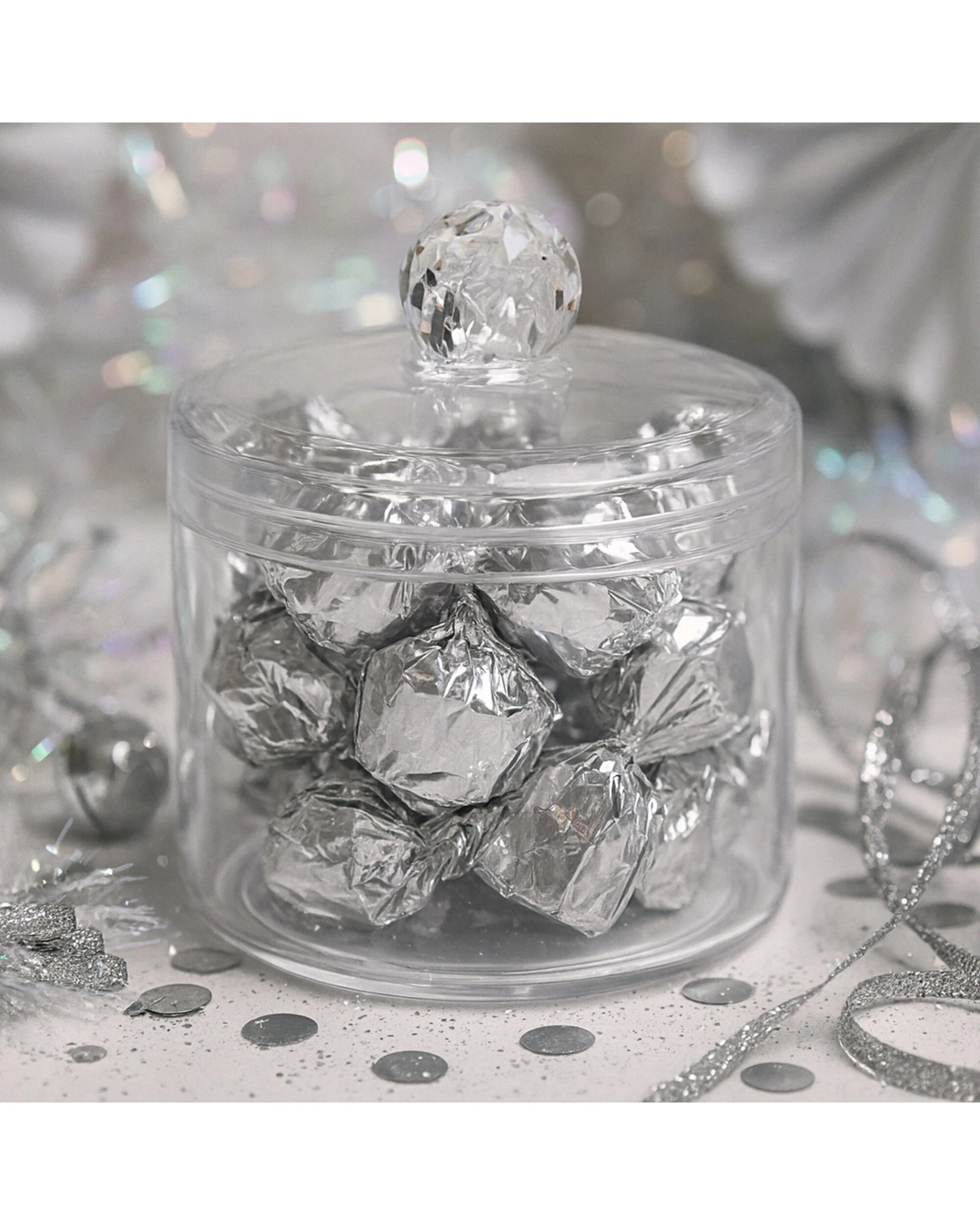 2 Party Maker Mini Plastic Jar With Lid 6cm - Clear, 2 of 3