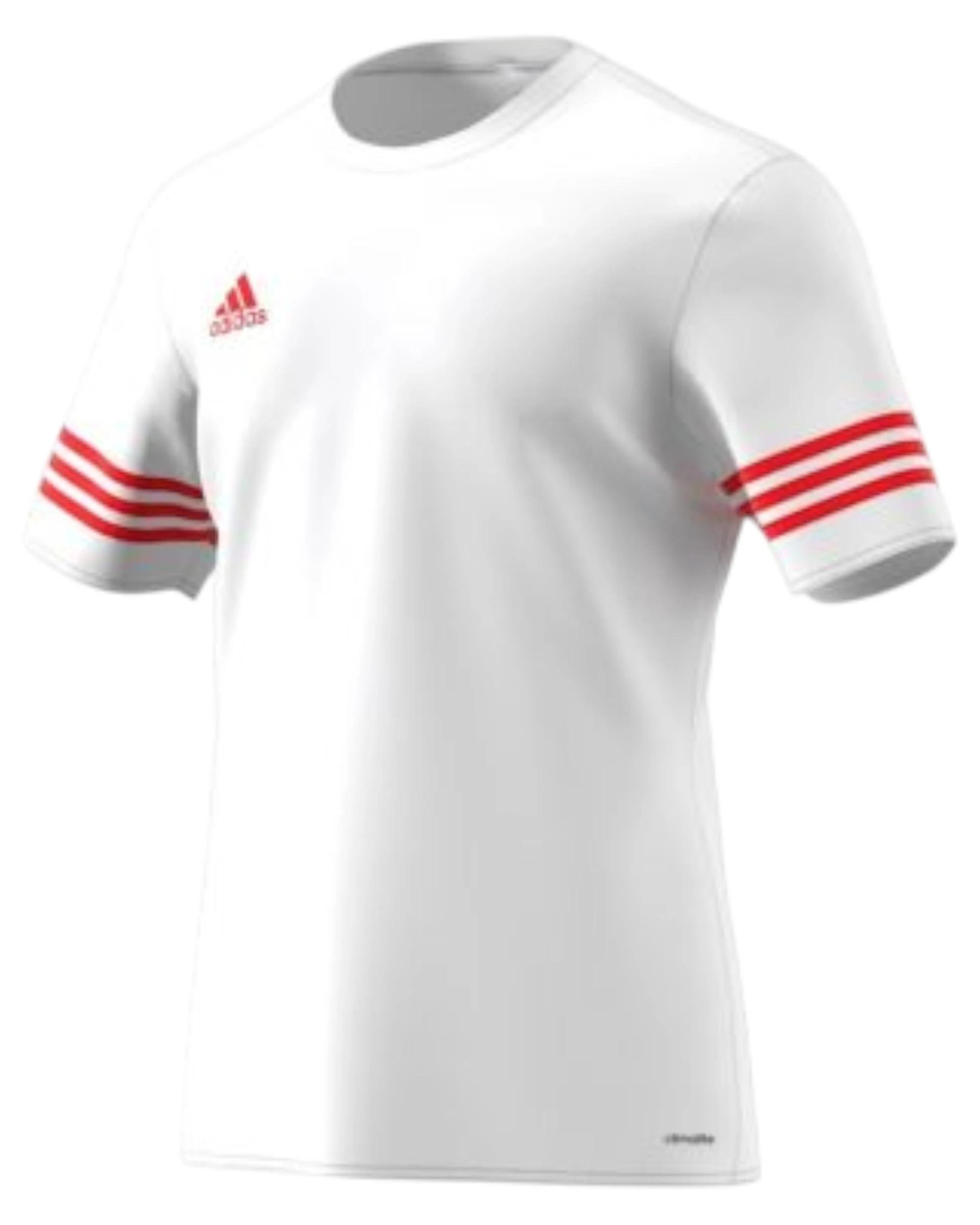 1 Adidas Men Entrada 14 Football/Soccer Athletic Jersey WHITE/RED, 1 of 1