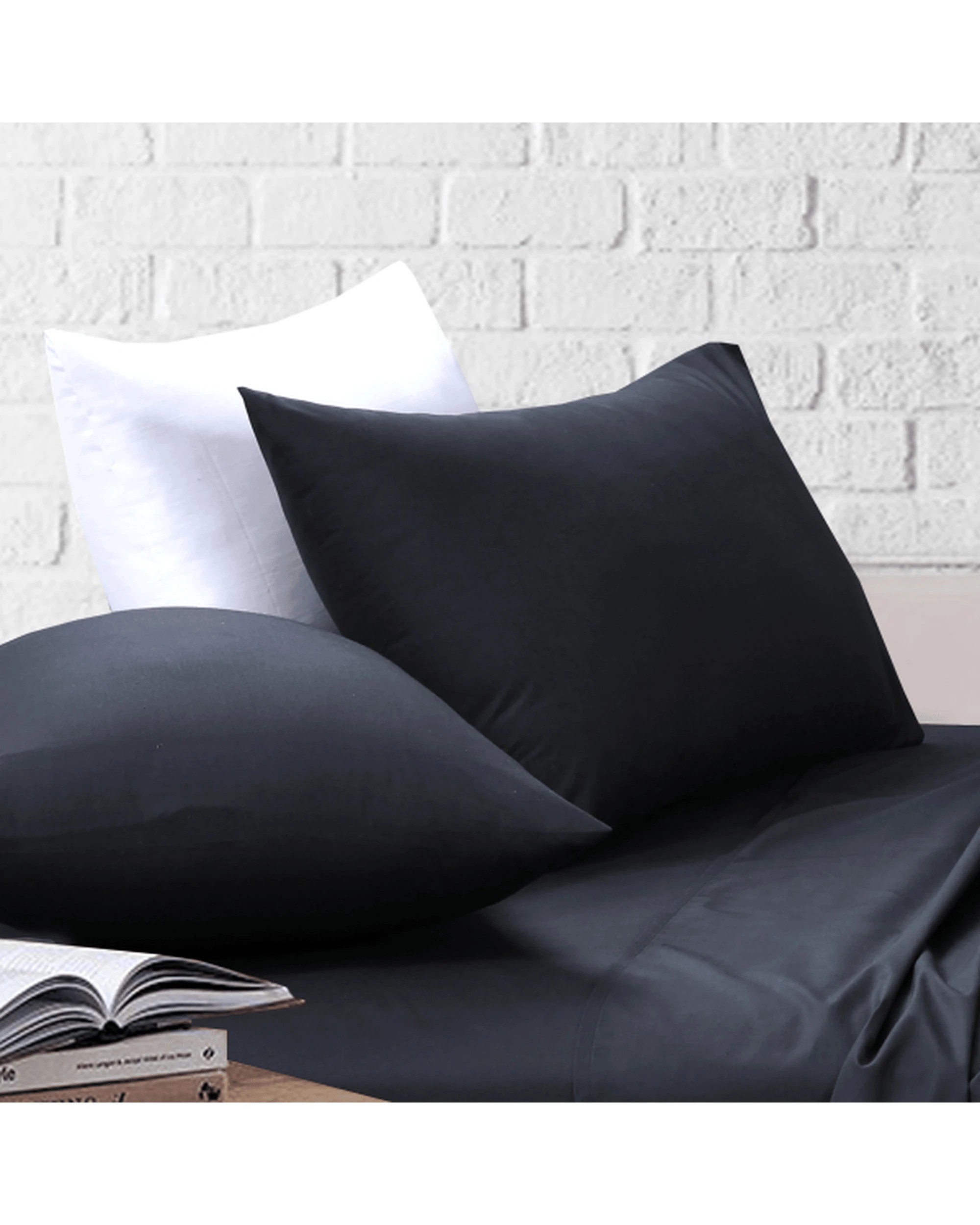 3 Amsons Bedsheets Set Flat & Fitted Sheets With Pillowcases - King Bed - Black, 3 of 8