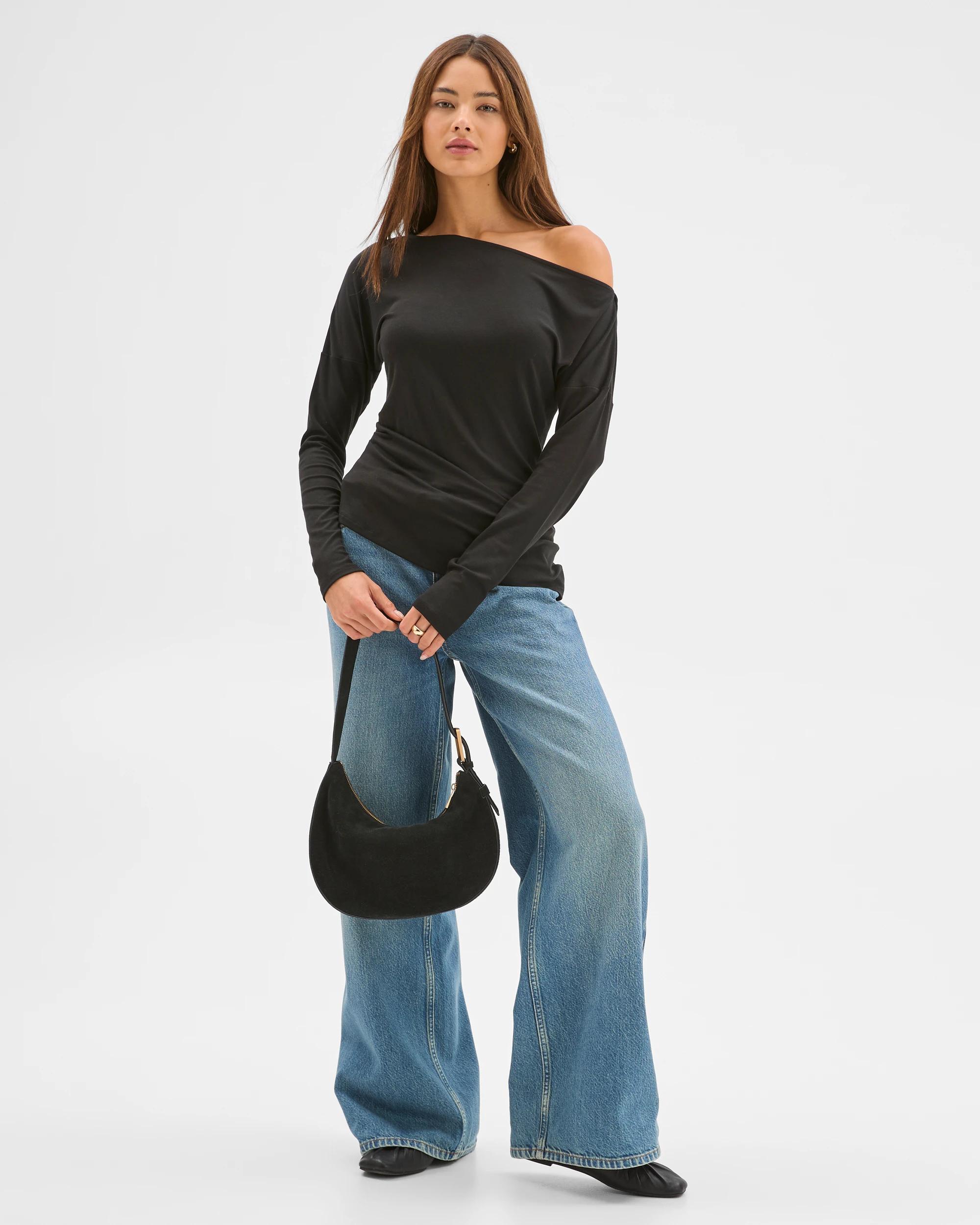 1 Lily Loves Asymmetrical Top BLACK, 1 of 5