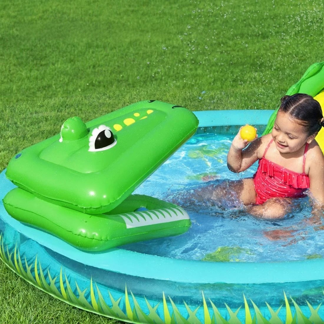 4 Bestway Kids Inflatable Splash Play Pool with Slide Ball Crocodile Fishing Net - Multi, 4 of 5