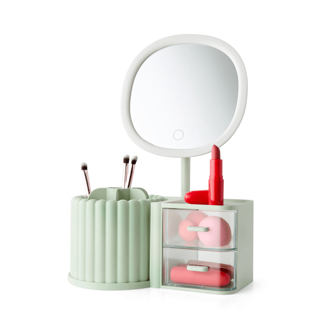 4 Cosmetic Organiser with Mirror - Sage, 4 of 10