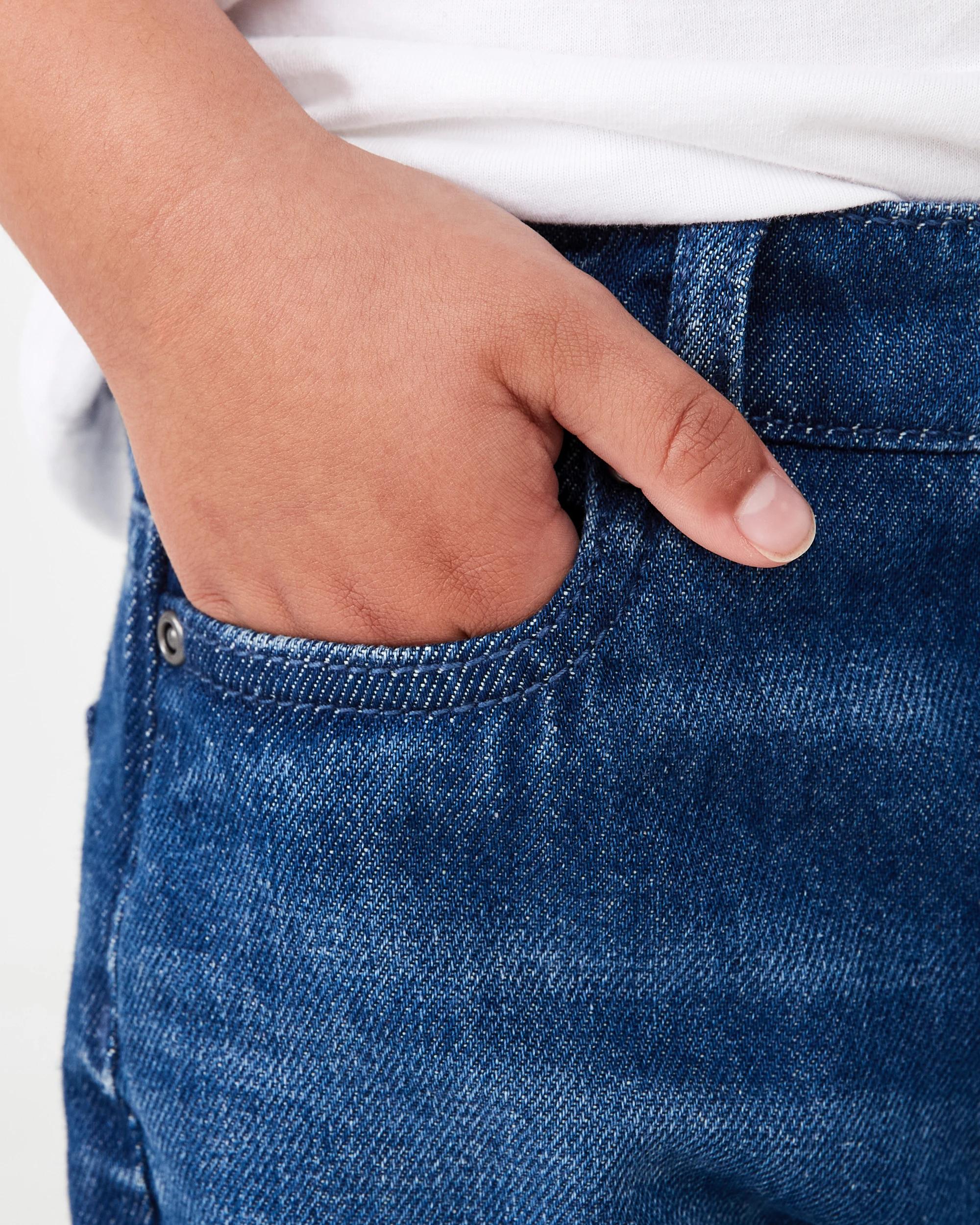 4 Straight Leg Denim Jeans Dark Wash, 4 of 6