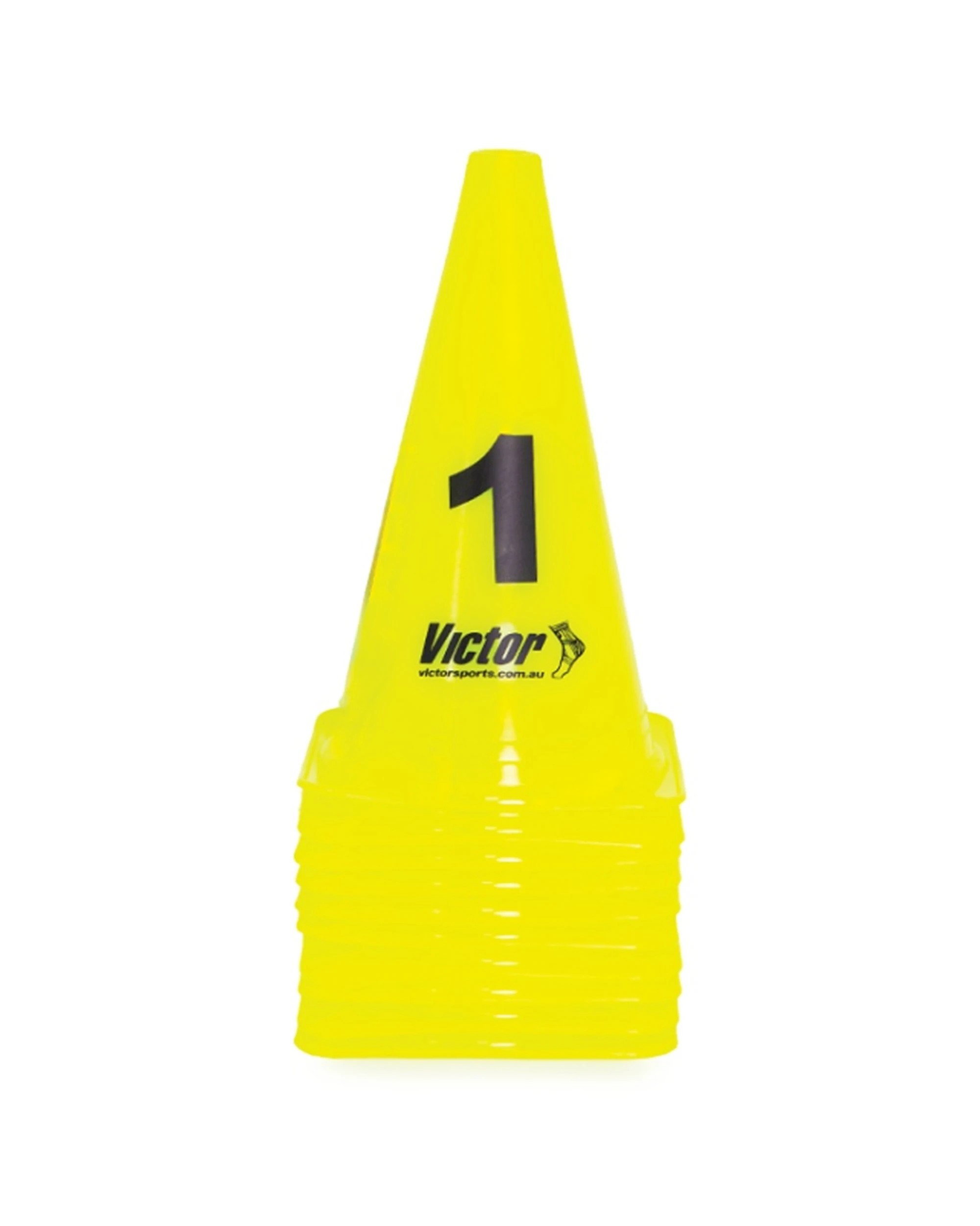 3 Victor Sports 10pc Witches Hats Numbered 0-9 PVC Cones High Set 23cm - Yellow, 3 of 5