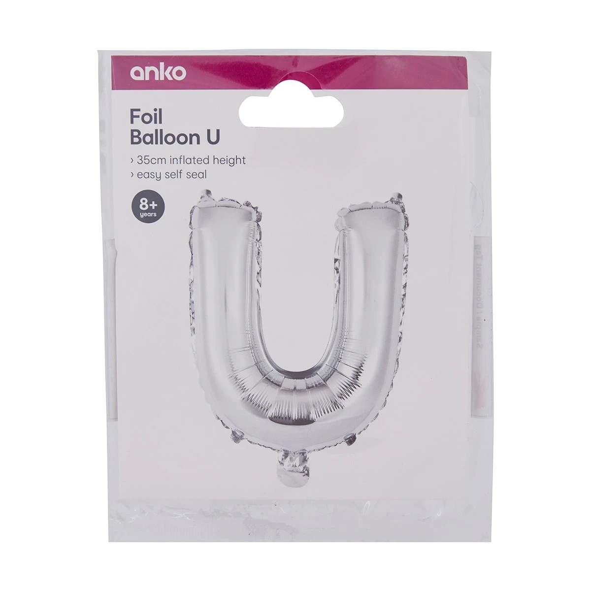 4 Foil Balloon - Letter U, 4 of 4