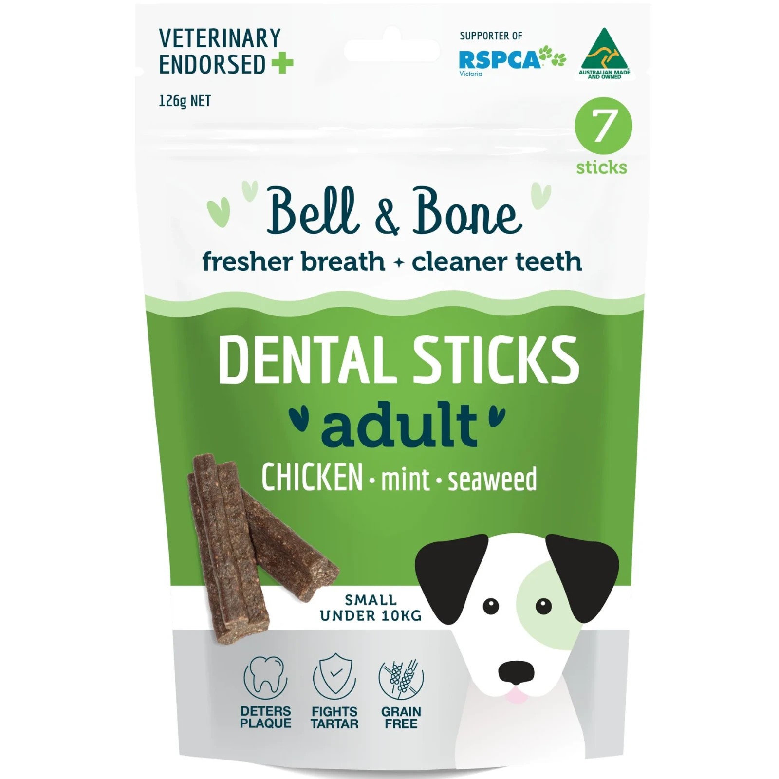 1 Bell And Bone Dental Sticks - Chicken, Mint And Seaweed - Small, 1 of 2