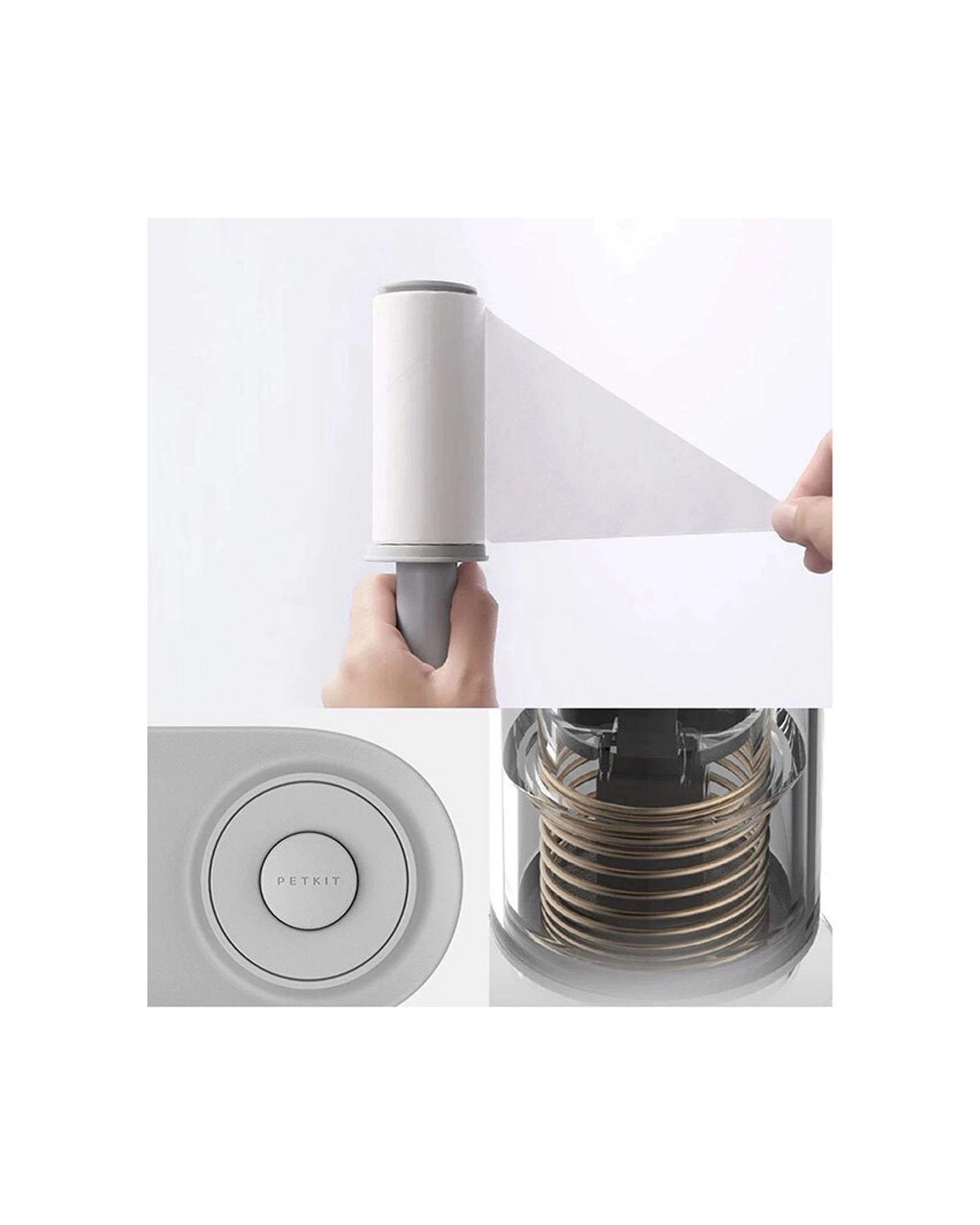 3 Petkit Retractable Storage Lint Roller Pet Hair Remover 60 Tears Per Roll - White, 3 of 7
