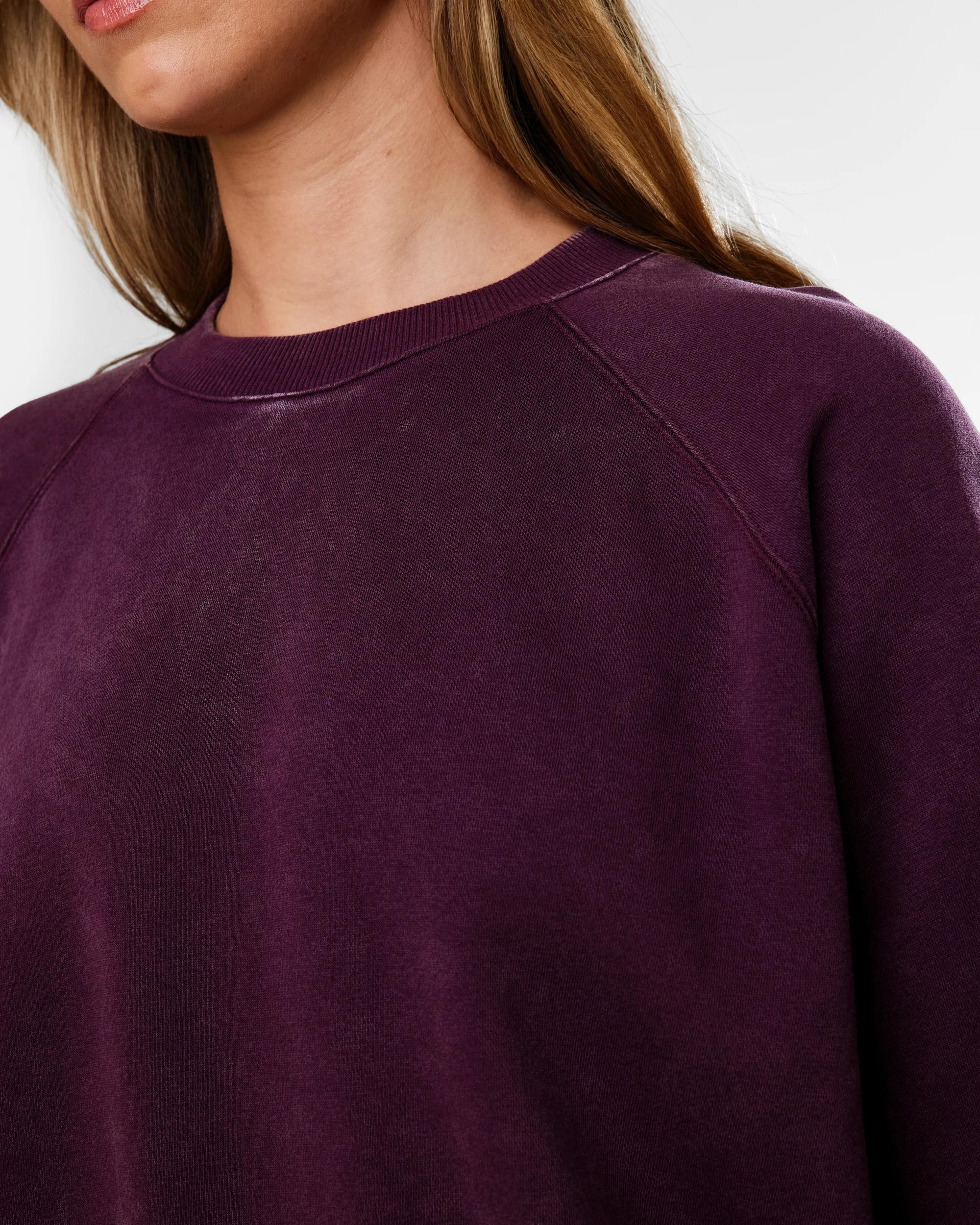 6 Long Sleeve Washed Sweatshirt Drk Mulbry, 6 of 6