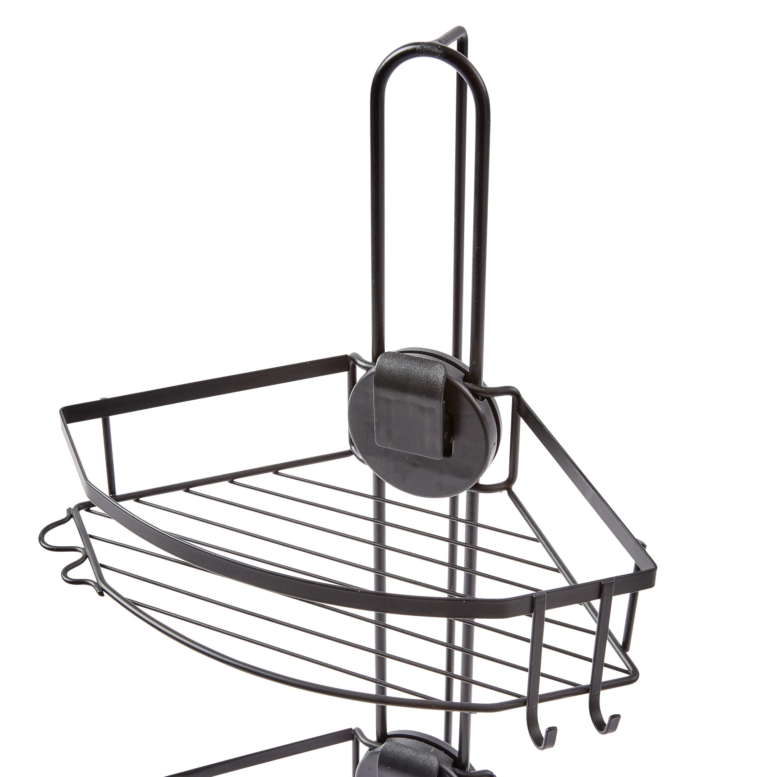 8 Adjustable Corner Shower Caddy - Black, 8 of 10